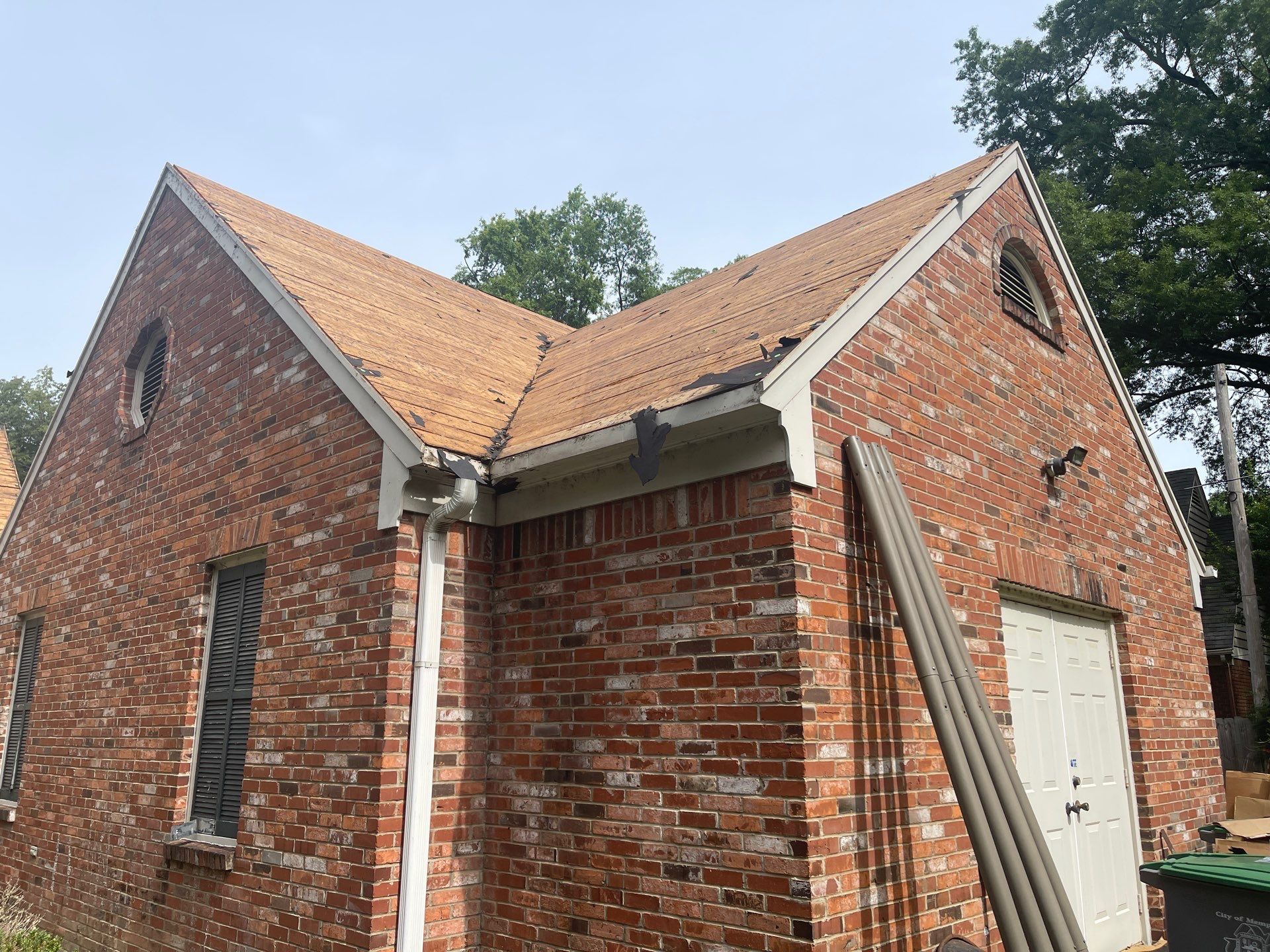 Full Roof Replacement with gutter upgrade after tree impact damage in East Memphis by Revival Roofing Services
