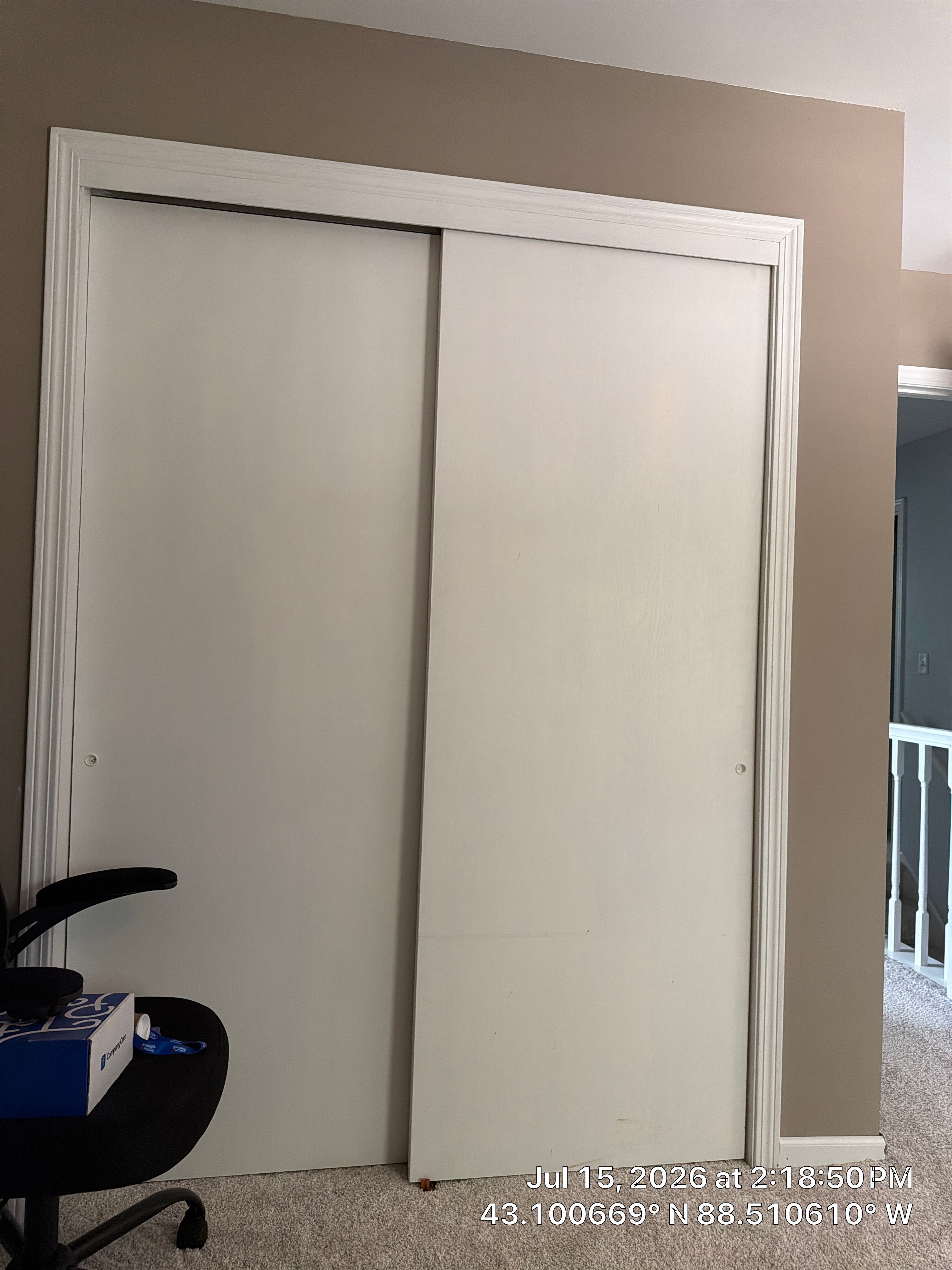 New Sliding Closet Door Installation for Oconomowoc Bedroom by CompanyCam Sales Demo