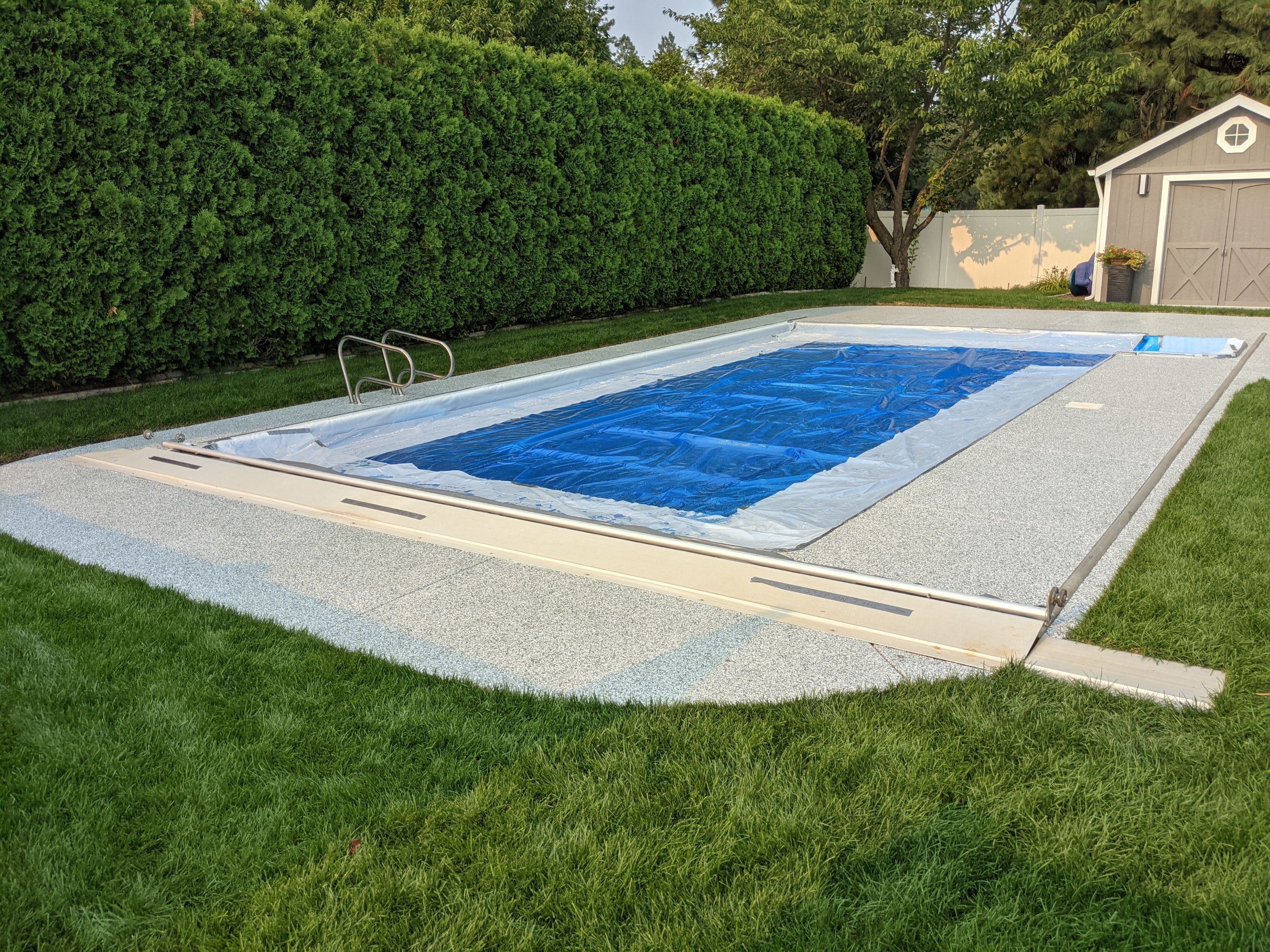 Pool Deck Transformation using Slate Stone by Croc Coatings, LLC