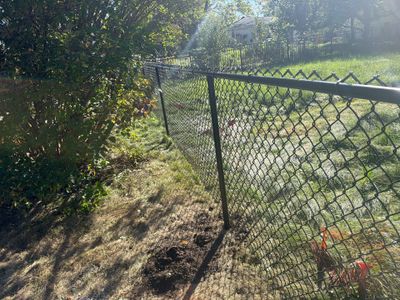 Black Chain Link Fence Installation with Double Gate in Cedar Falls
