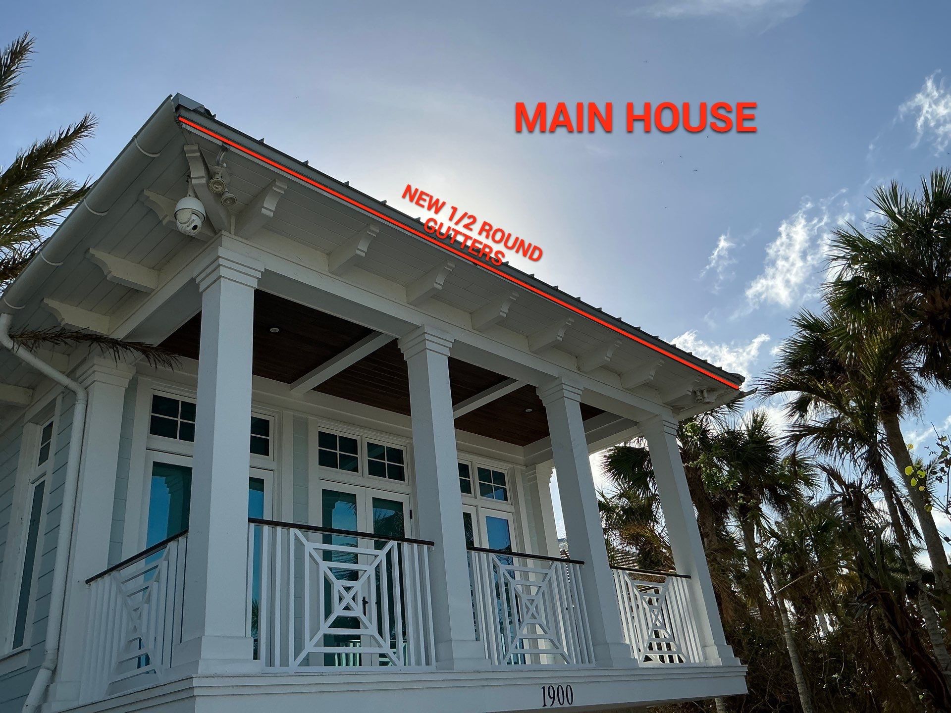 All New 1/2 Round Gutters in Nokomis FL by Gutter Professors