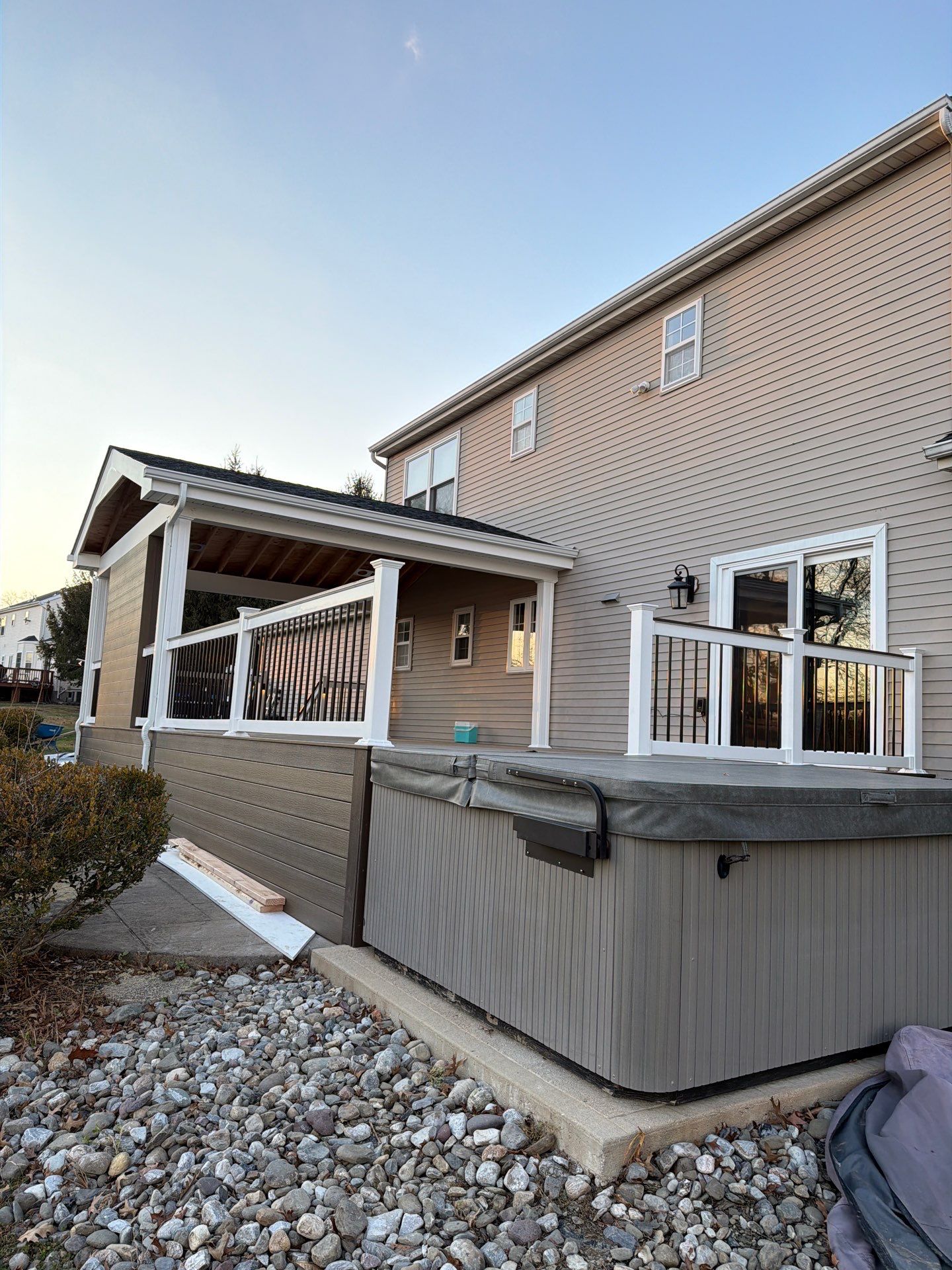 New Deck With a Roof and TV Mount in Raritan, New Jersey by deck guardian