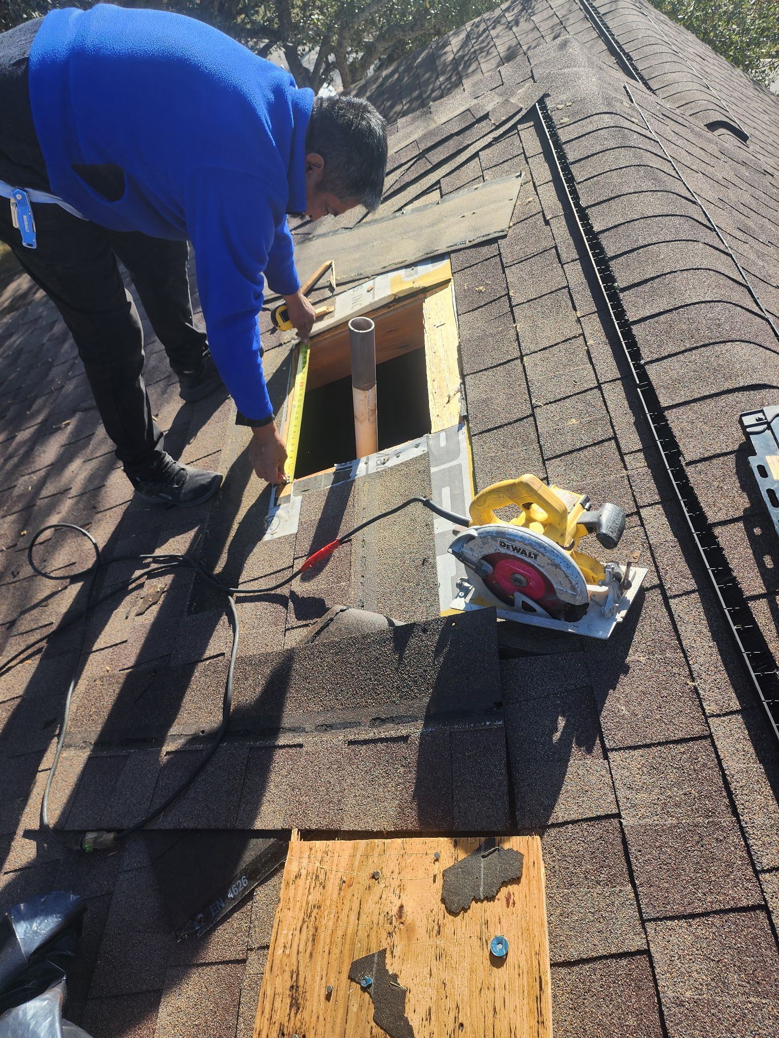 Structural and roof repairs with custom metal work by REPS Austin Area Roofer