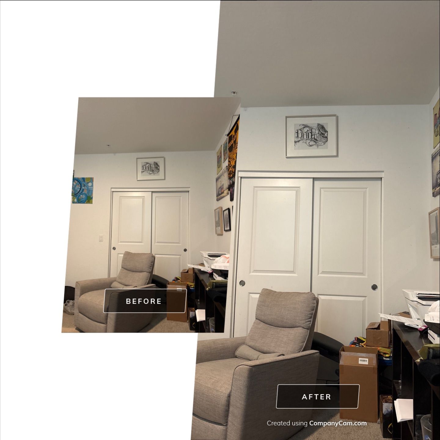 Living Room AV Update and Black Accent Wall in Buckeye by CompanyCam Sales Demo
