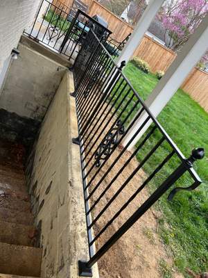 Custom Ornamental Iron Railings with S-Scrolls – Glenwood Rd – Bethesda, MD