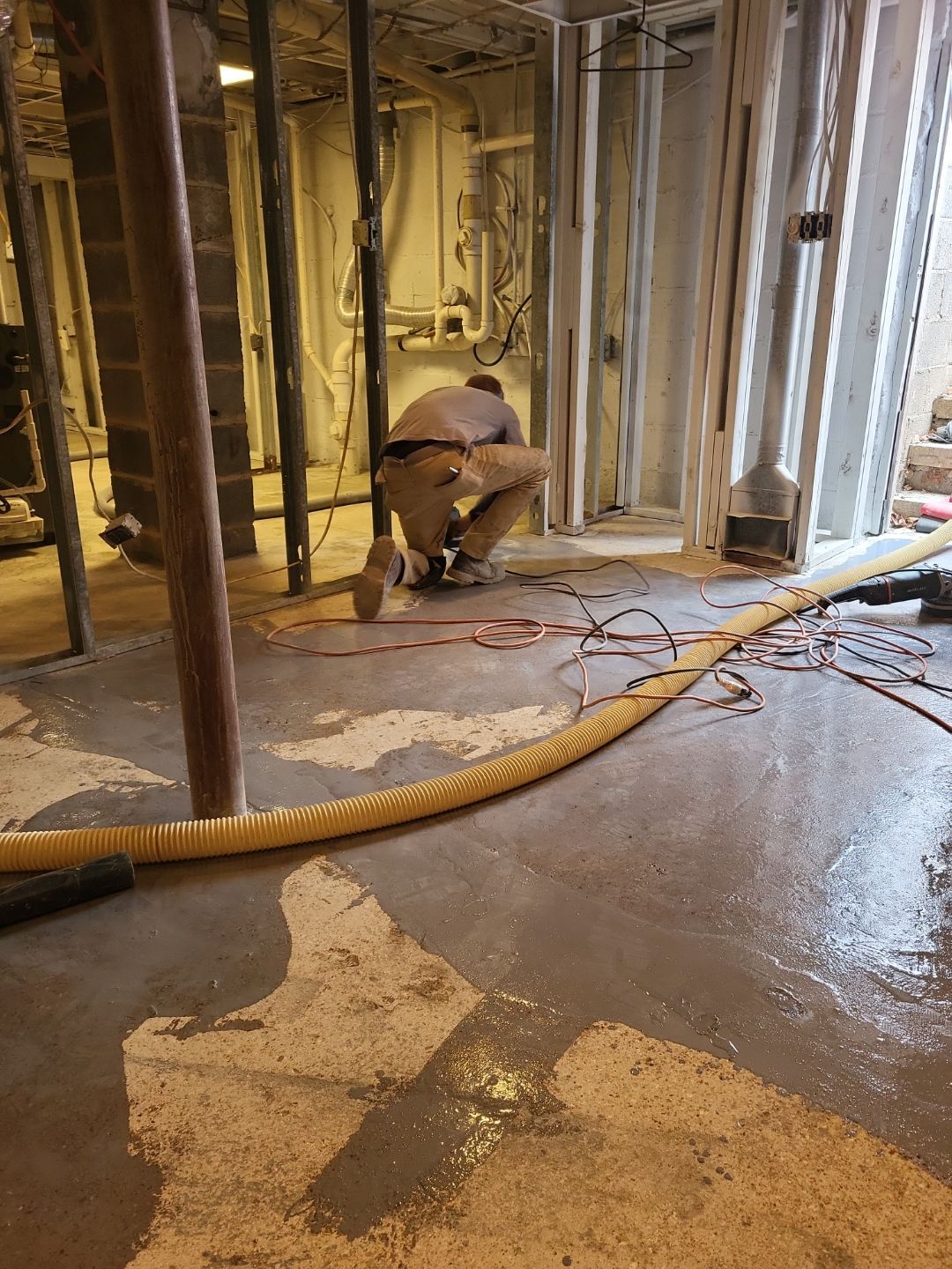 Basement Concrete Floor Coating with Penntek Flake System by Spectrum Painting, LLC