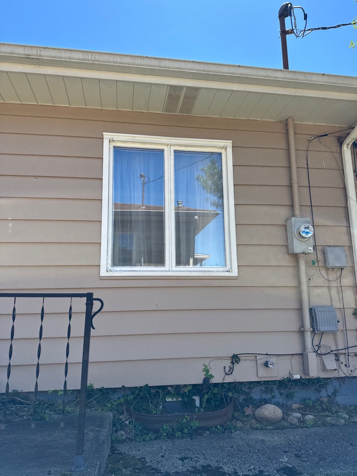 White Vinyl Sliding Window and Glass Block Installation in Columbus by Ohio State Windows