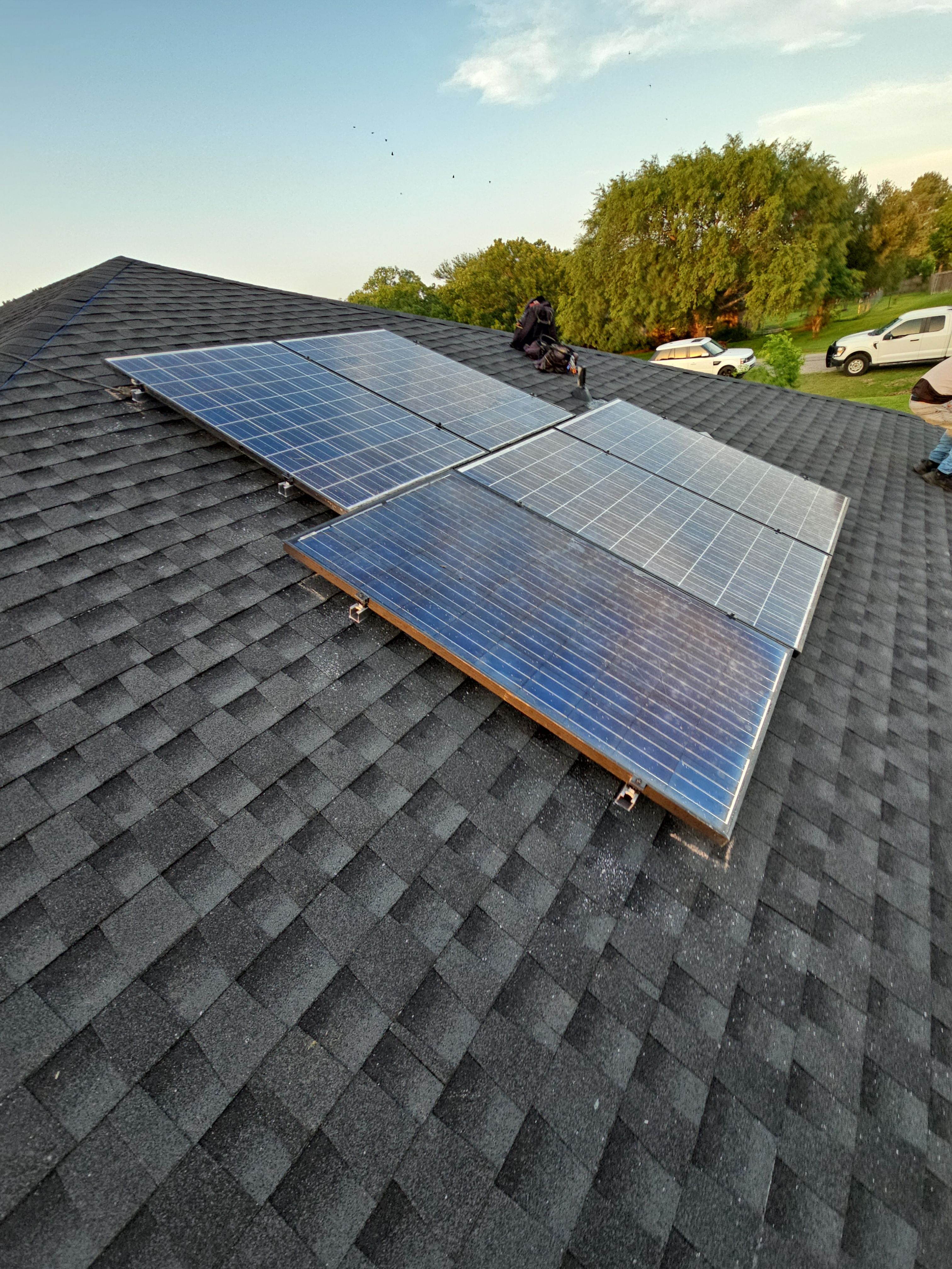 "Full Roof Replacement Due to Hail and Water Damage – Before & After" by road roofing llc