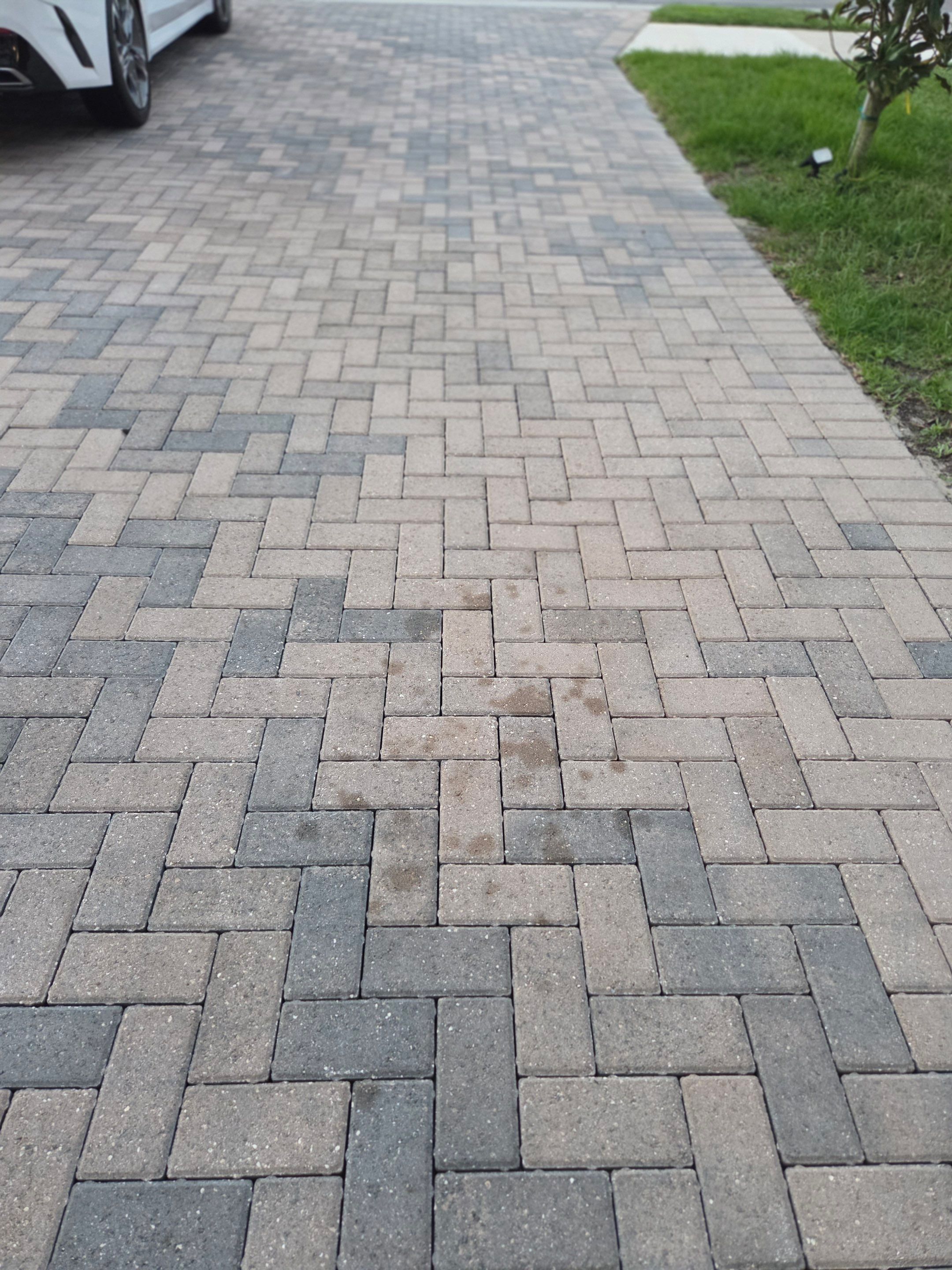 Paver Driveway Cleaning, Oil Stain Removal & Sidewalk Cleaning in Trevesta – Palmetto, FL by Sunshine AquaWash