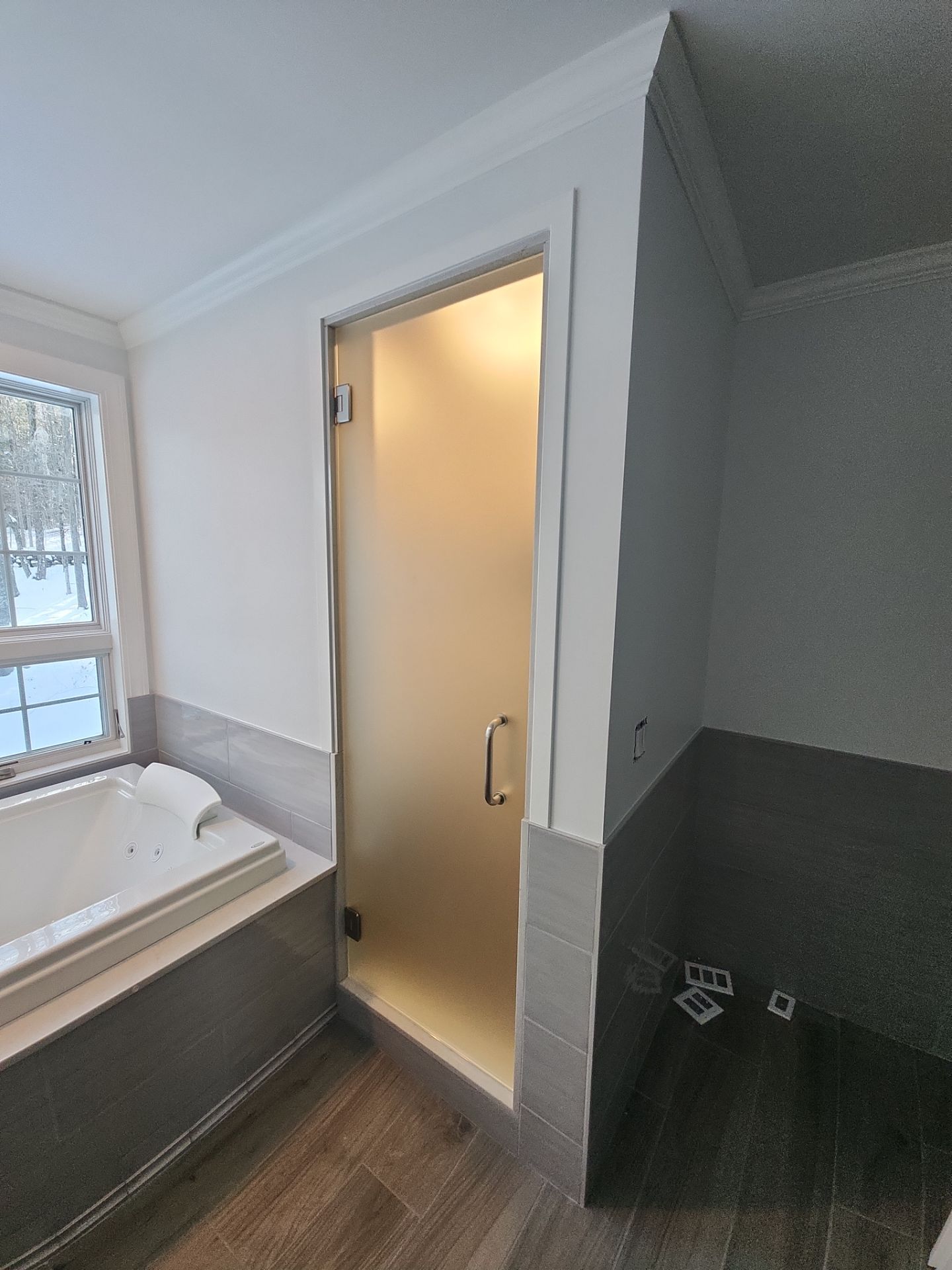 Frameless Steam Shower Door by Cheshire Glass Company