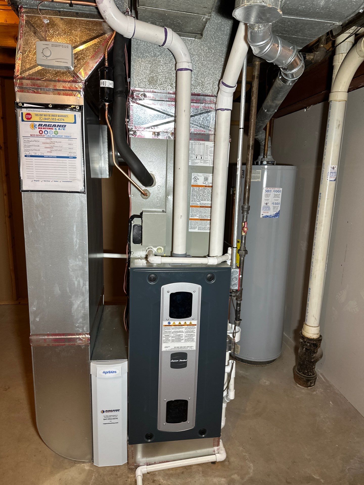 American Standard Furnace, Air Conditioner & Humidifier by Ragano Heating & Air Conditioning Inc