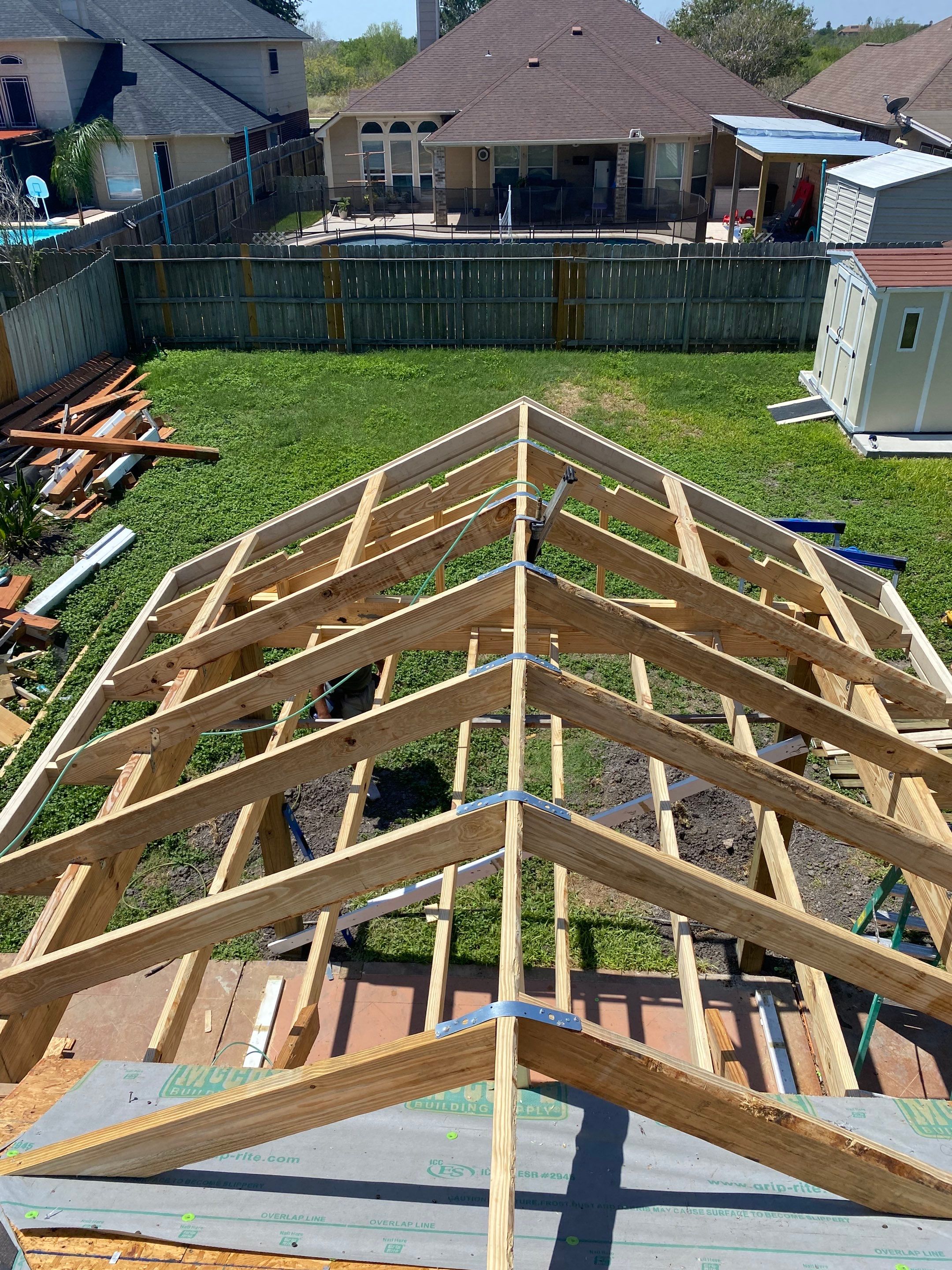 Back Yard Shade by Bayfront Roofing and Construction