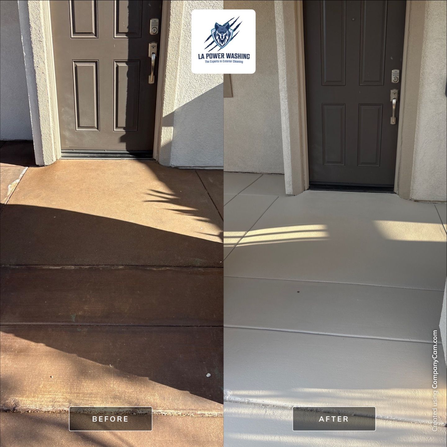 Sandblasting & Staining Concrete Driveway In Rancho Cucamonga, CA by La Power Washing Inc