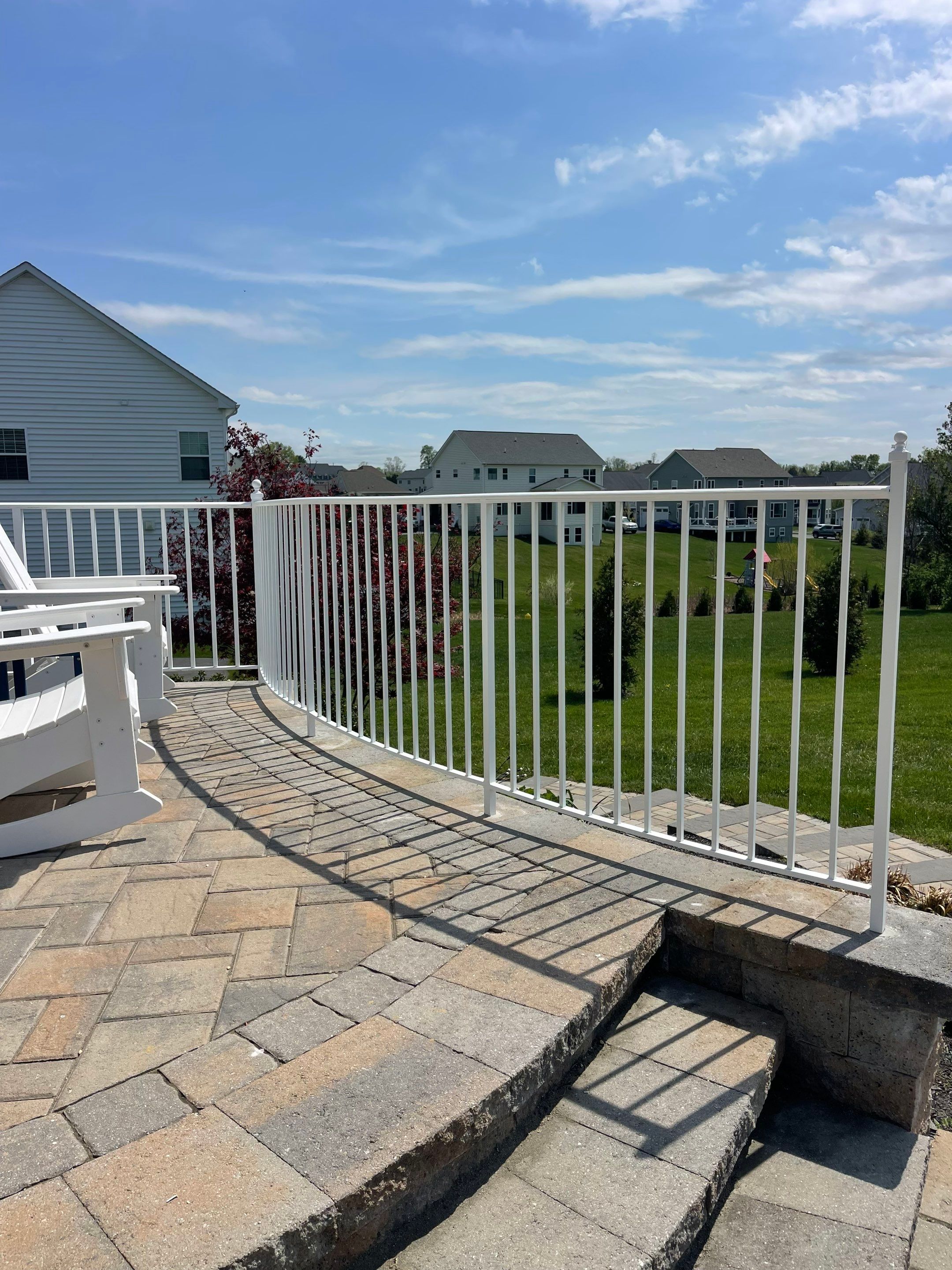 Traditional White Aluminum Railing – Residential Porch – New Market, MD by Capitol Iron Works
