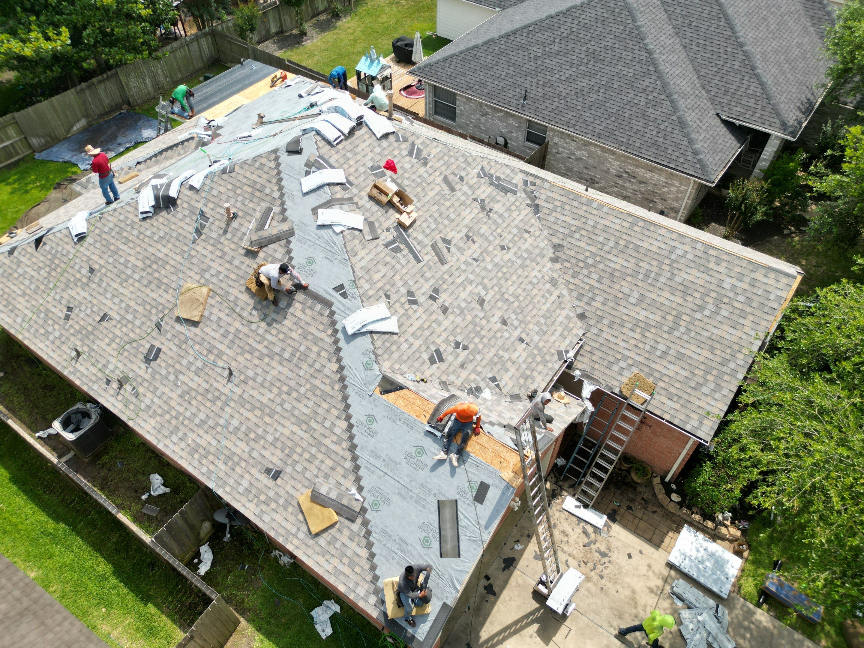 Residential Roofing Installation using IKO Dynasty by Core Four Roofing