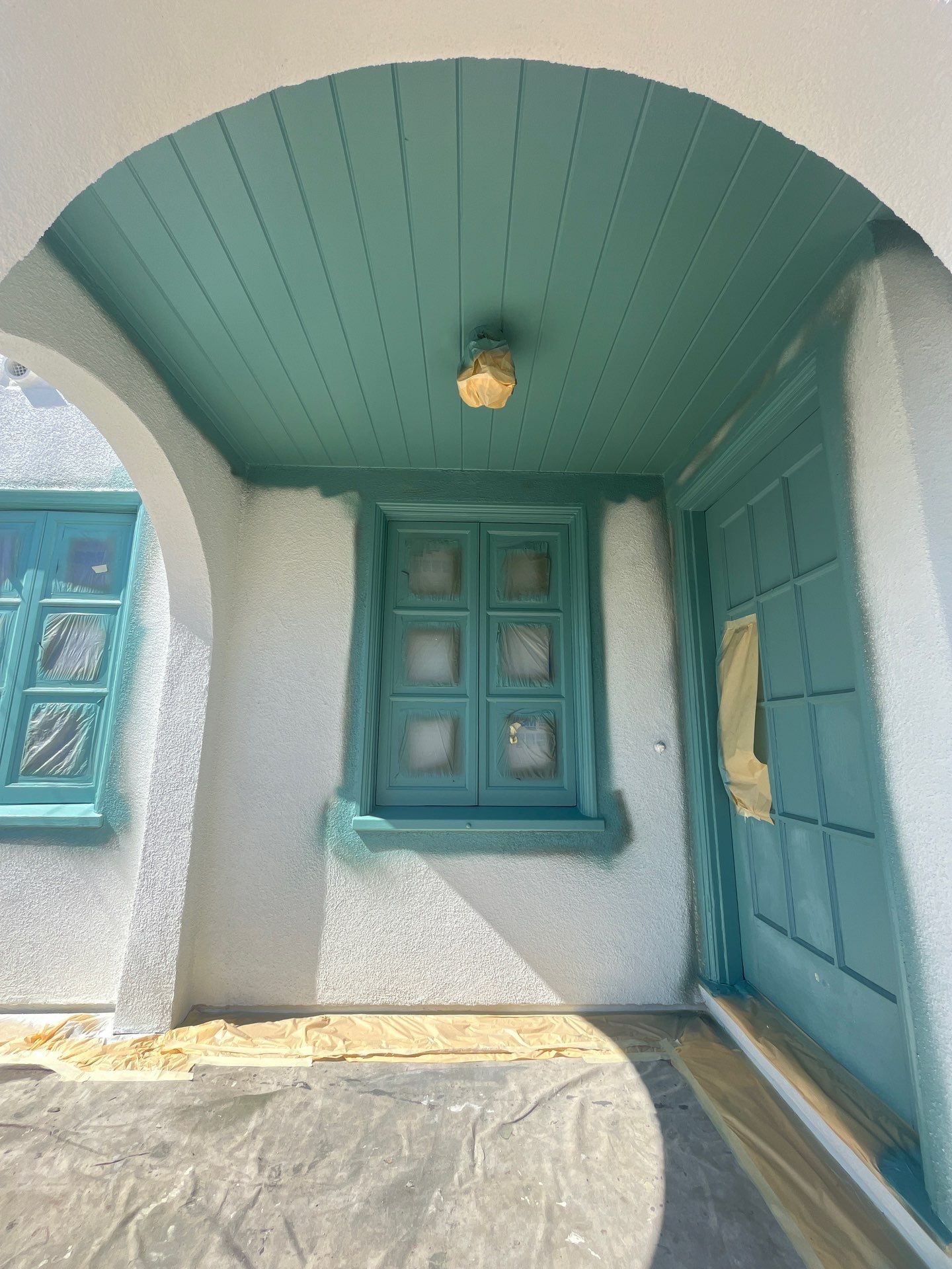 Exterior Transformation with Fresh Stucco and elastomeric system for waterproofing by Herrera’s Bay Area Painting inc.