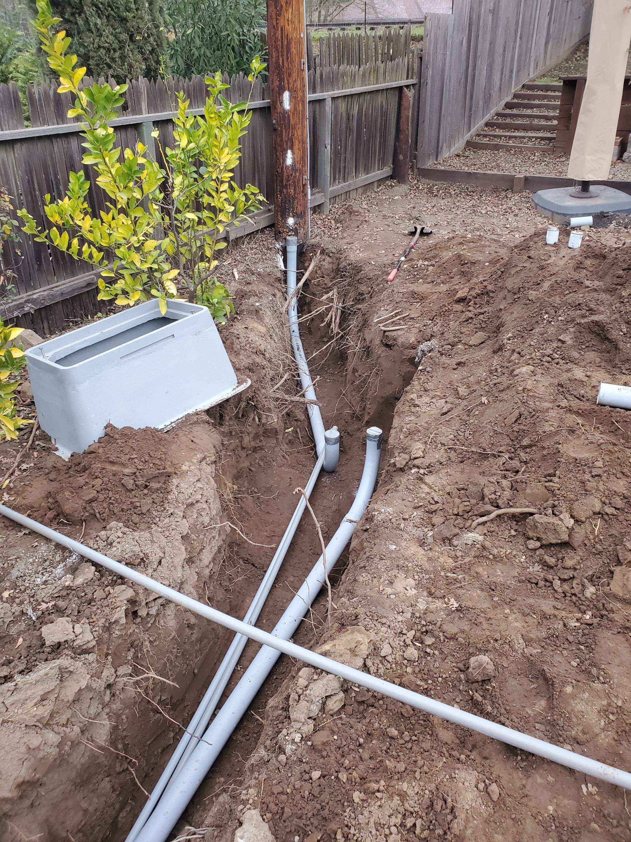 overhead to underground service by Peach Electric Inc