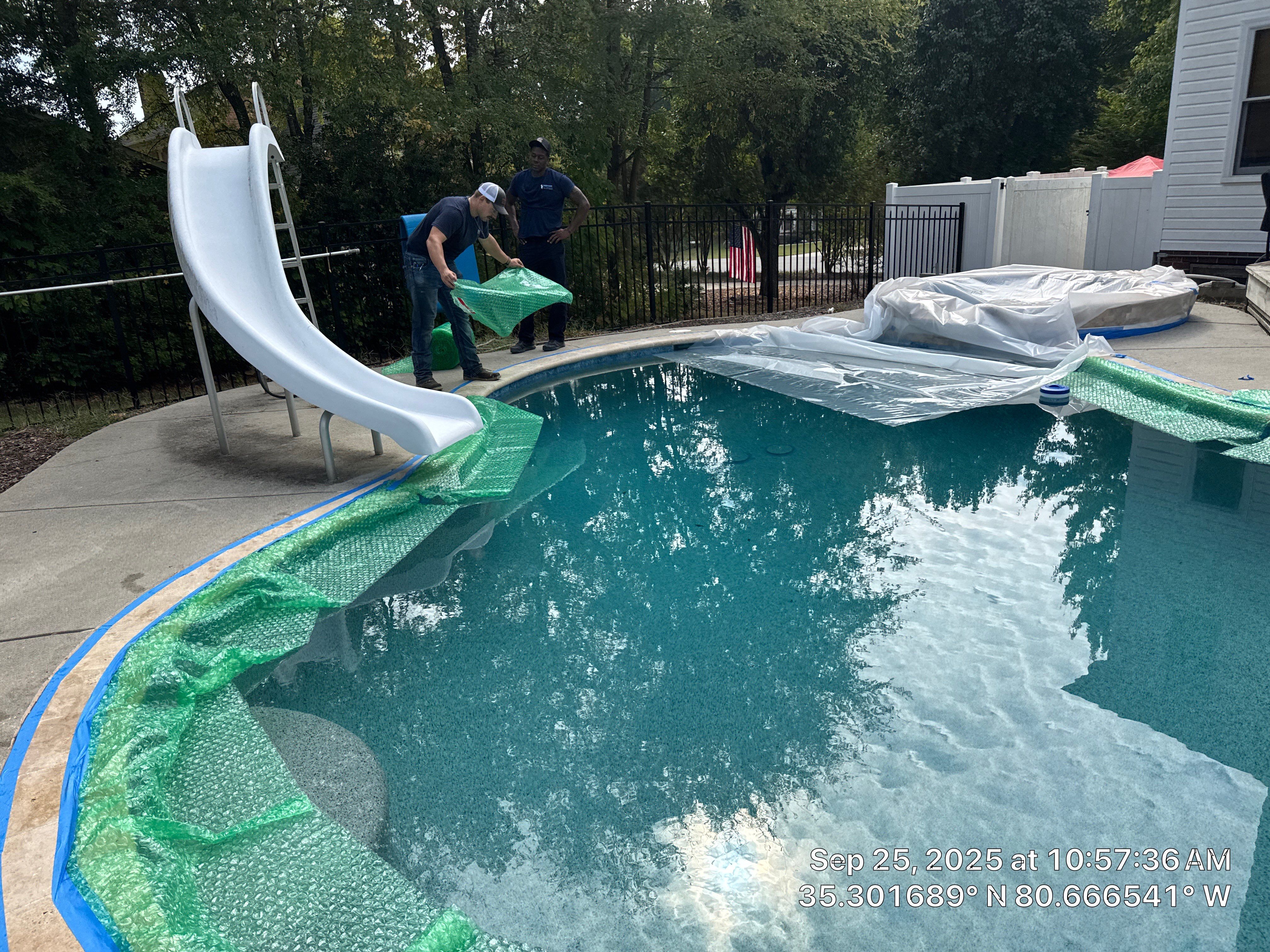 Pool Deck OverLay in Knockdown finish by Endure Concrete Coatings