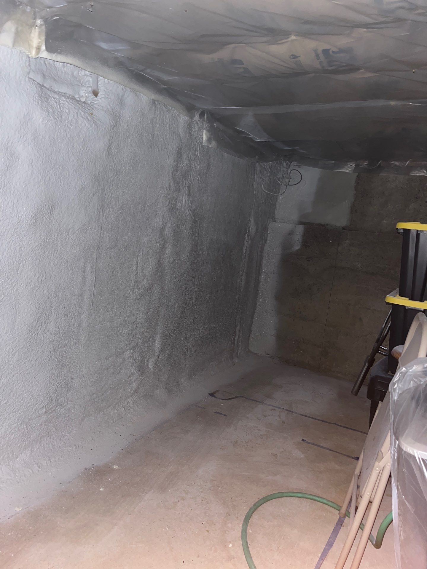 Basement Exterior Walls using Closed Cell Spray Foam by NYS Foam & Energy