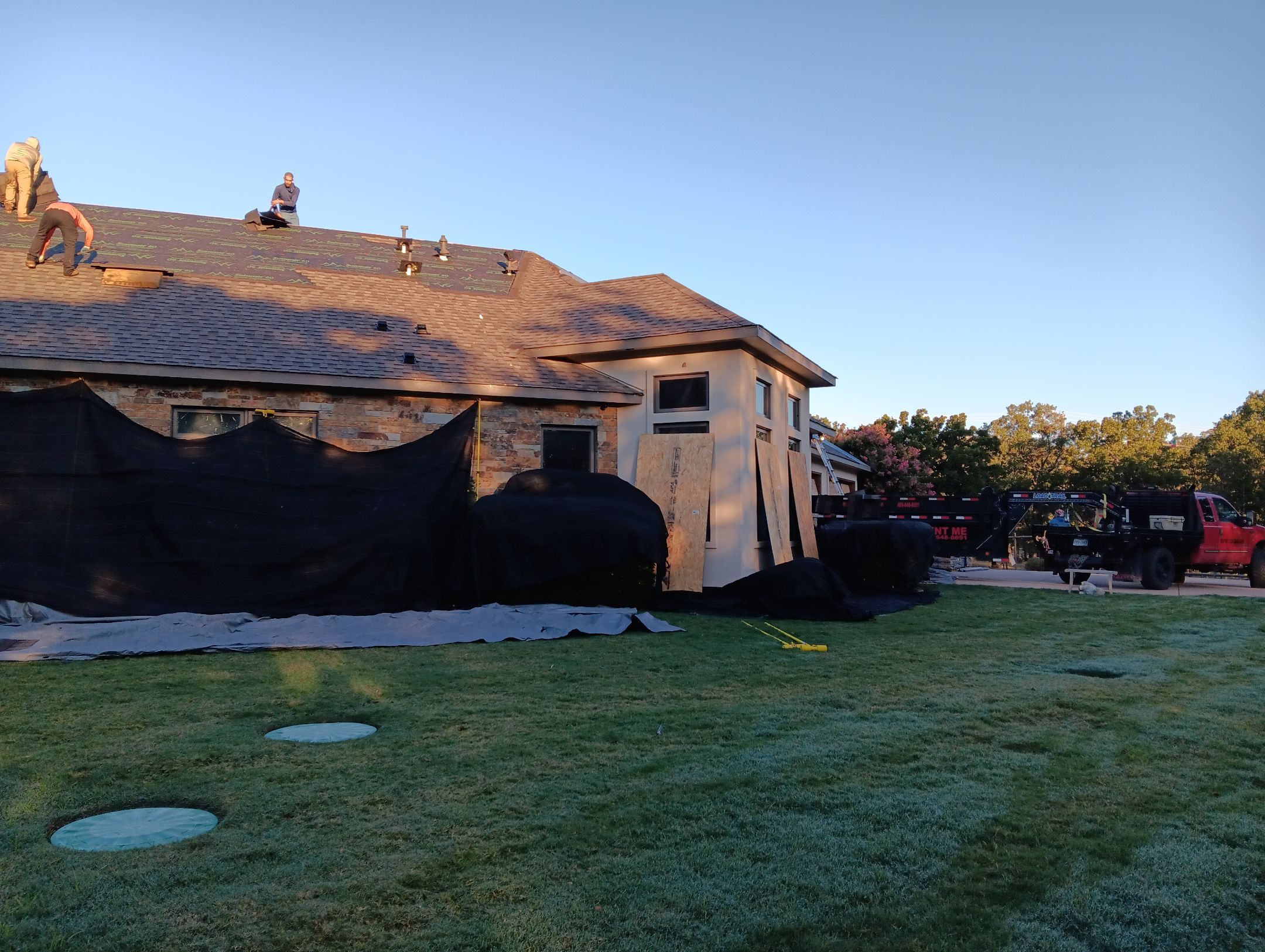 Insurance Claim Roof and Gutters using Certainteed Landmark Weathered Wood by Tex-Line Roofing