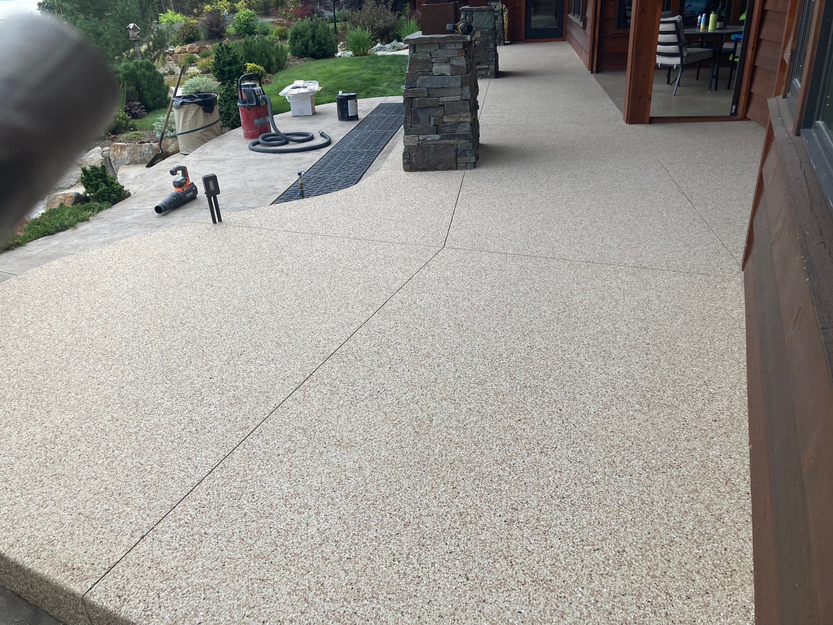 Patio and Walkway using Pecan and the Penntek Evolution Flooring System by Croc Coatings, LLC