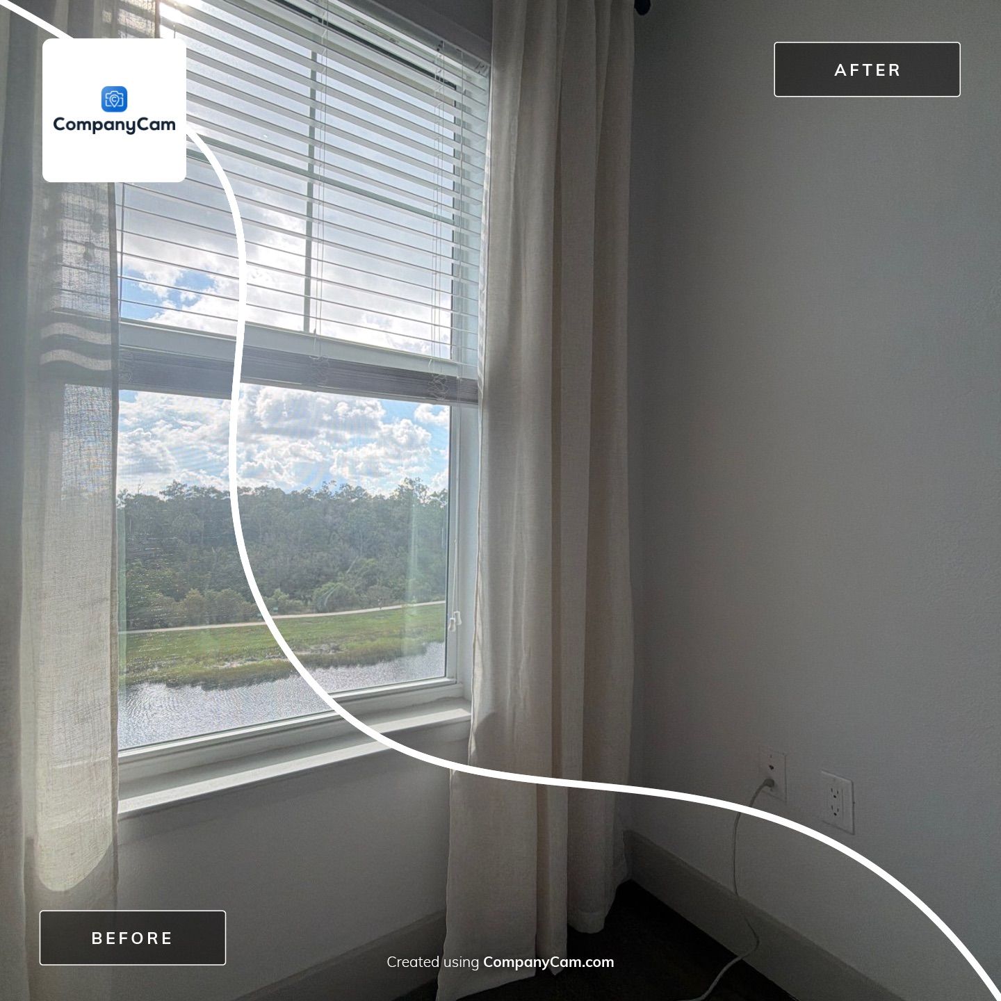 Horizontal Window Blind and Sheer Curtain Installation in Fort Myers by CompanyCam Sales Demo