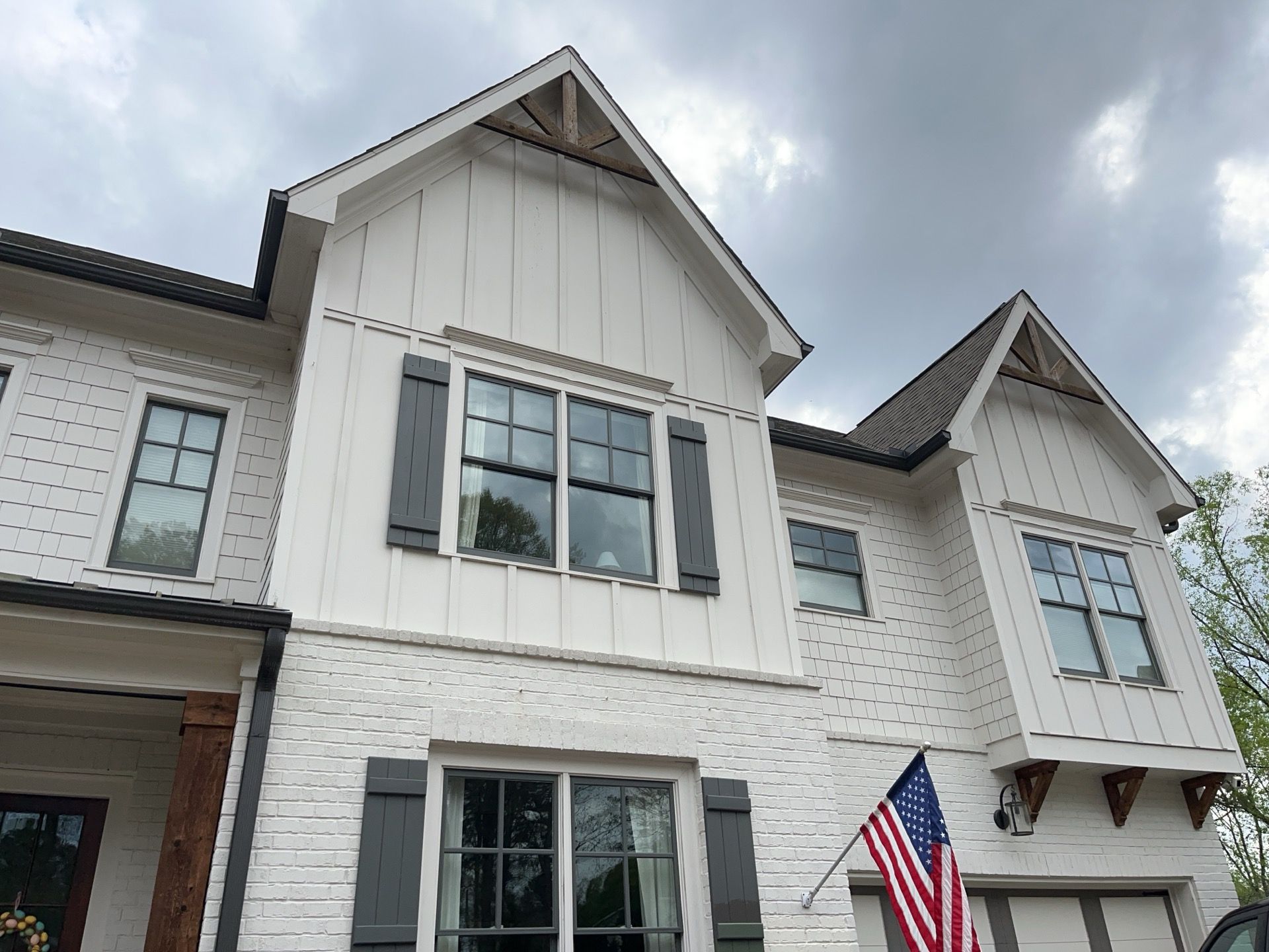 Custom Gable Bracket Replacement, Exterior Paint, and Deck Stain in Chamblee, GA by Nelson Exteriors 