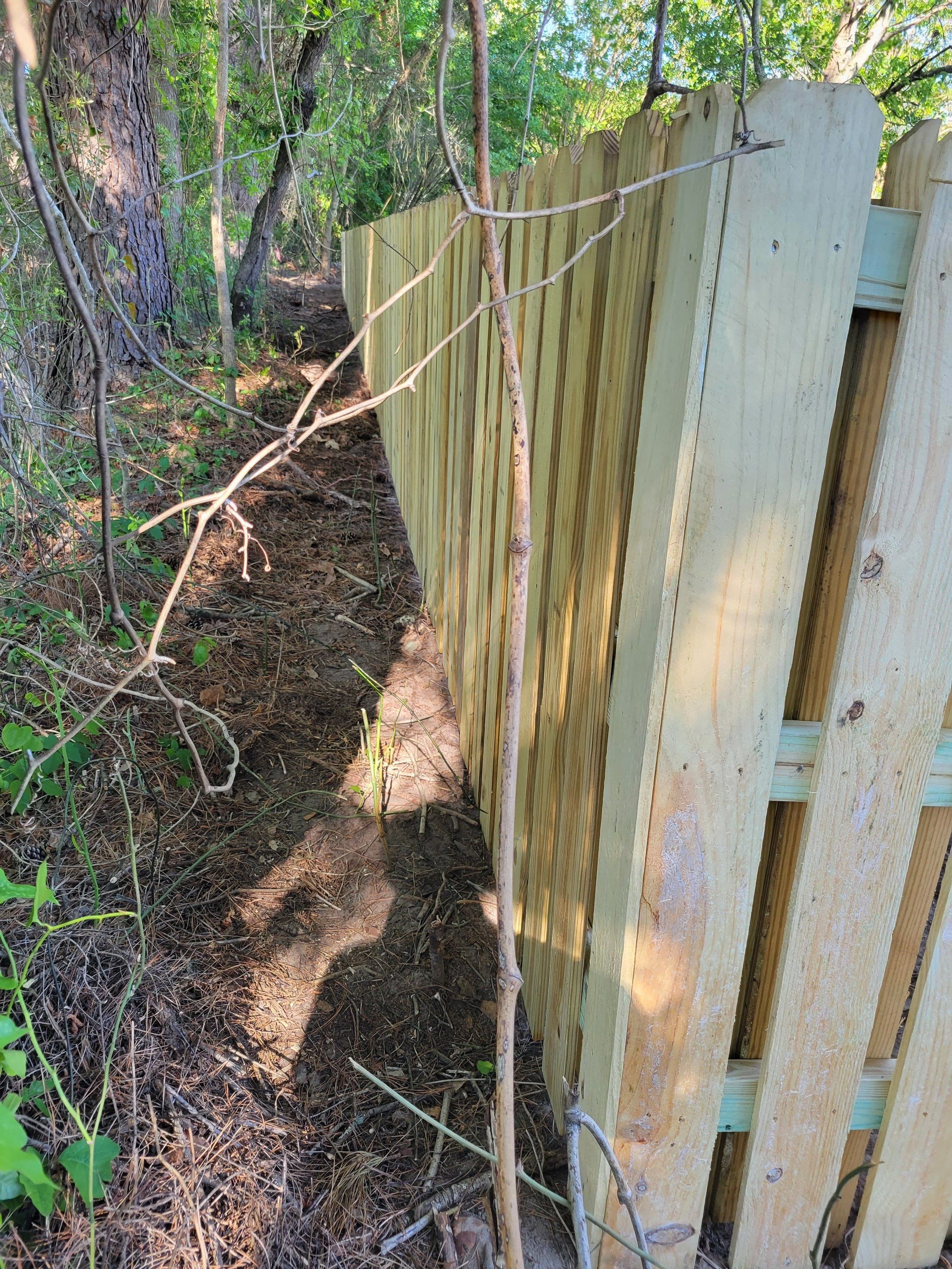 Wood Shadowbox Fence Installation in Trent Woods by Superior Fence and Rail