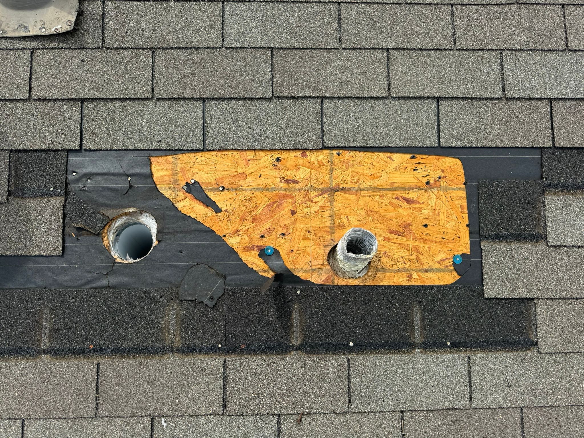 Hail Damage using Owen's Corning Duration (Lifetime) Shingles by Roof Repair Company