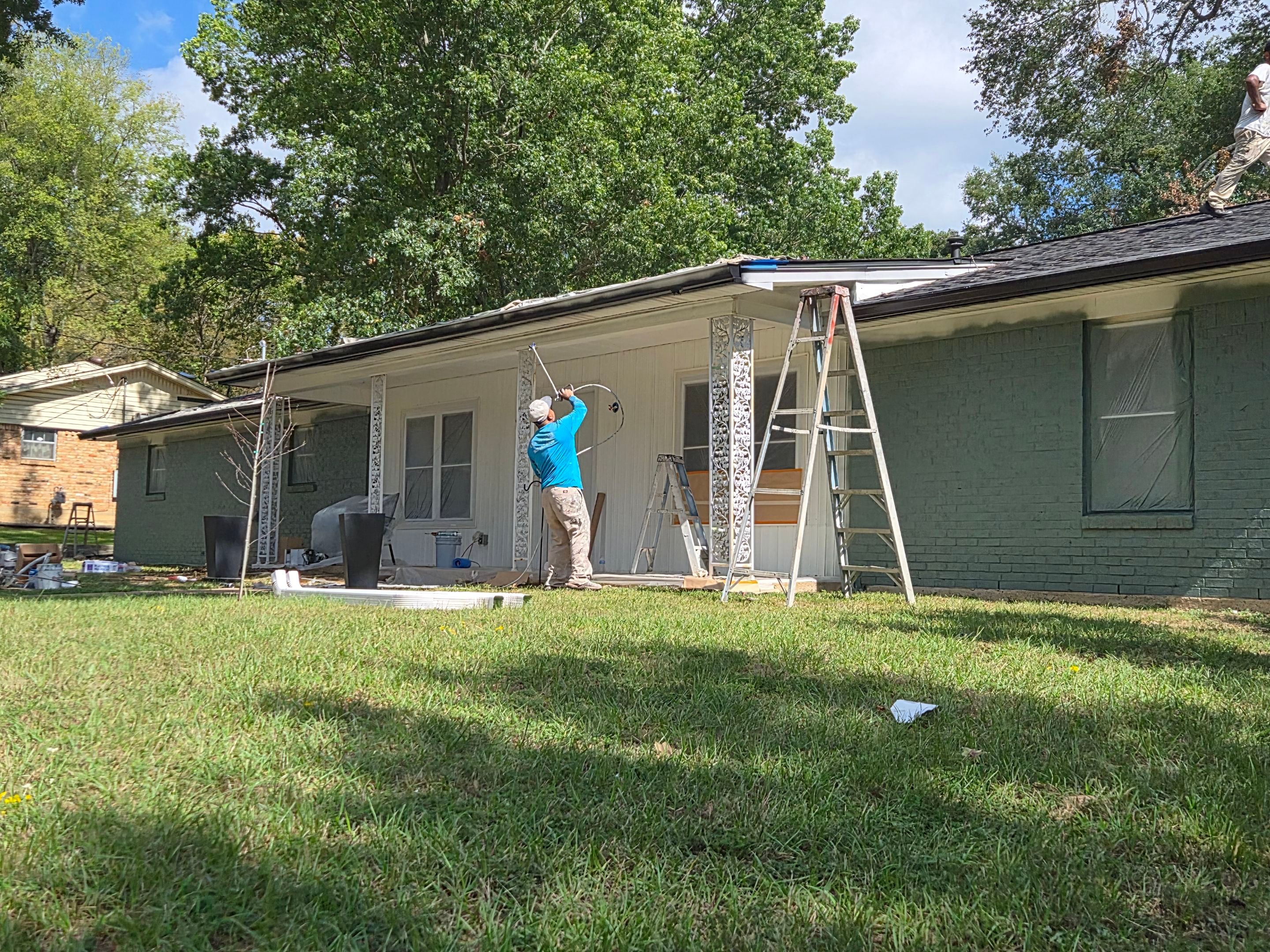 From Basic Brick to Bold Sage Green in Tyler, TX! Quality Coats Painting by Quality Coats Painting