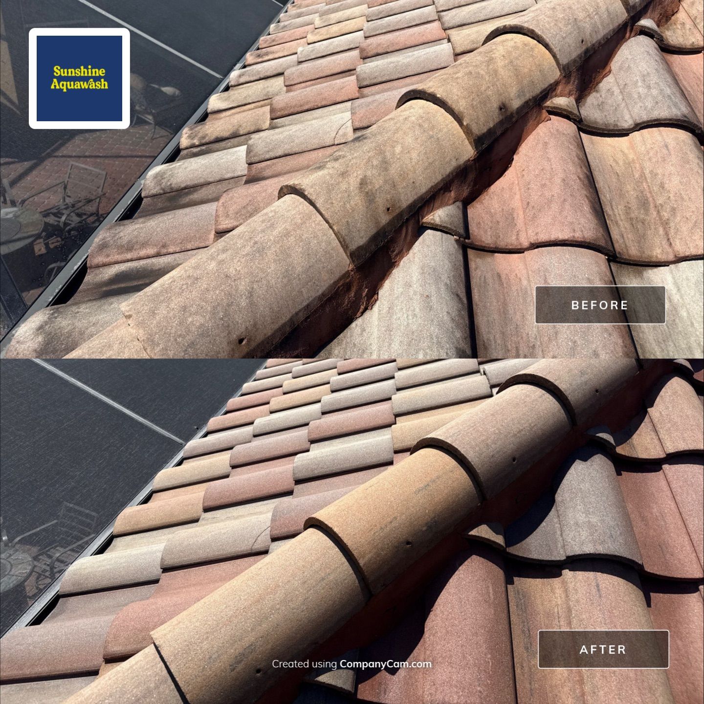 This project focused on a full gutter clean-out to restore proper water flow and prevent overflow issues.  Our scope of work included: 	•	Removing heavy leaf and pollen buildup from the gutter system 	•	Clearing out clogged sections along the rear gutters near the pool cage, where debris tends to accumulate more heavily 	•	Inspecting and cleaning the front gutter guards, which had several blocked areas restricting water flow 	•	Ensuring all downspouts and channels were flowing properly after service  Even with gutter guards installed, debris like pollen, shingle grit, and fine organic matter can still build up over time—especially in Florida’s environment. Regular maintenance helps prevent water damage, overflow, and staining on exterior surfaces.  Another thorough job completed by Sunshine AquaWash® – keeping homes protected from top to bottom. by Sunshine AquaWash