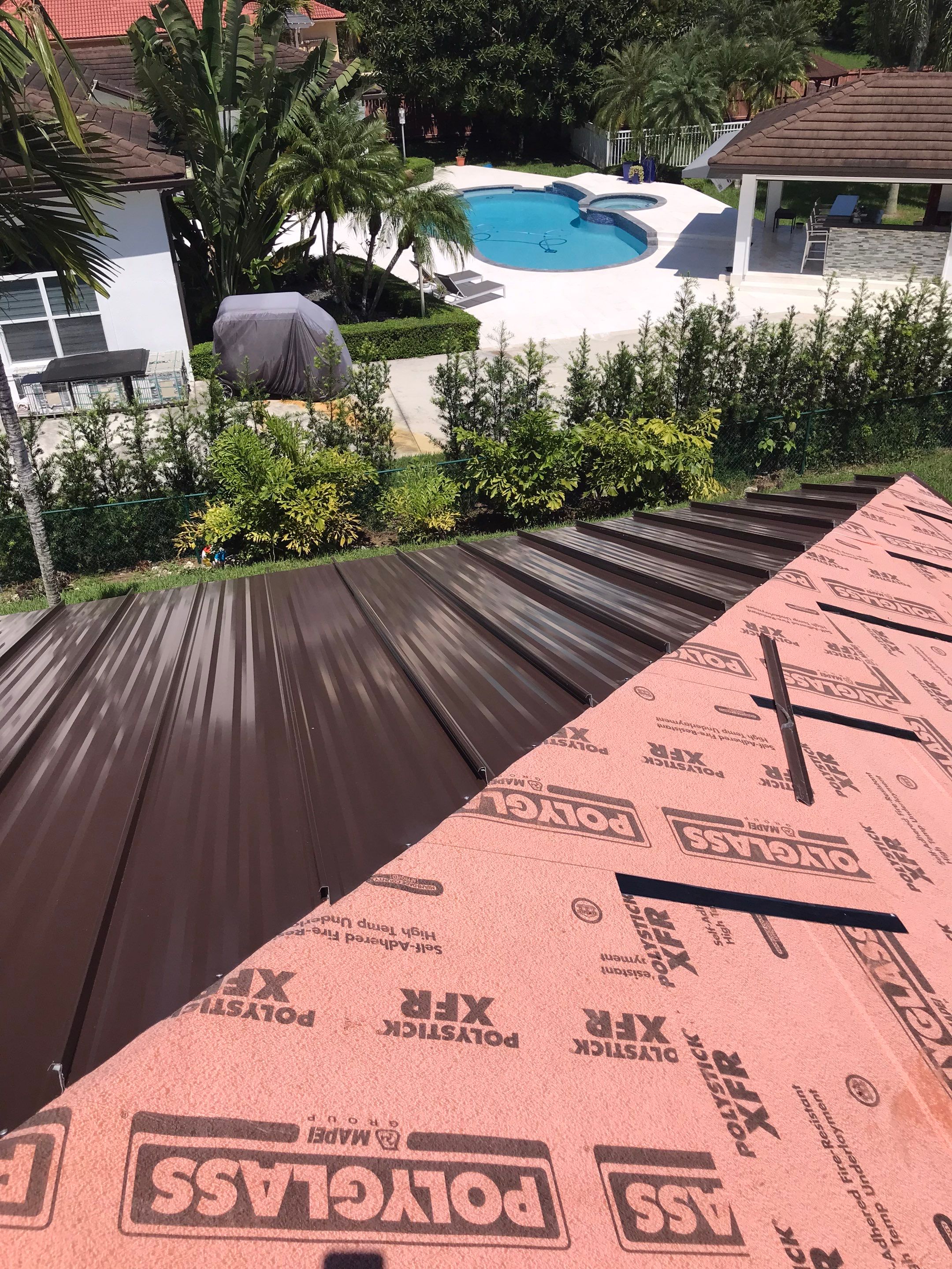 Metal Roof - Galvalume - Mansard Brown by Istueta Roofing