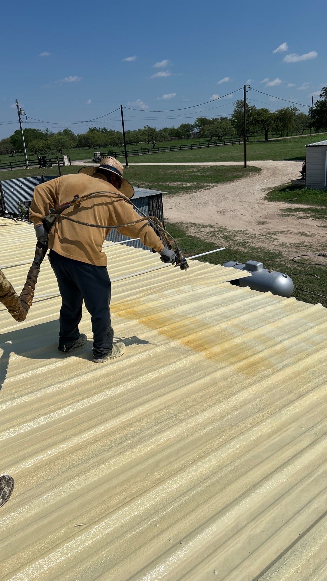 Commercial Roofing Repair using TRP #924 Eterna-Sil Premium Silicone Roof Coating by Harvey Roofing & Construction