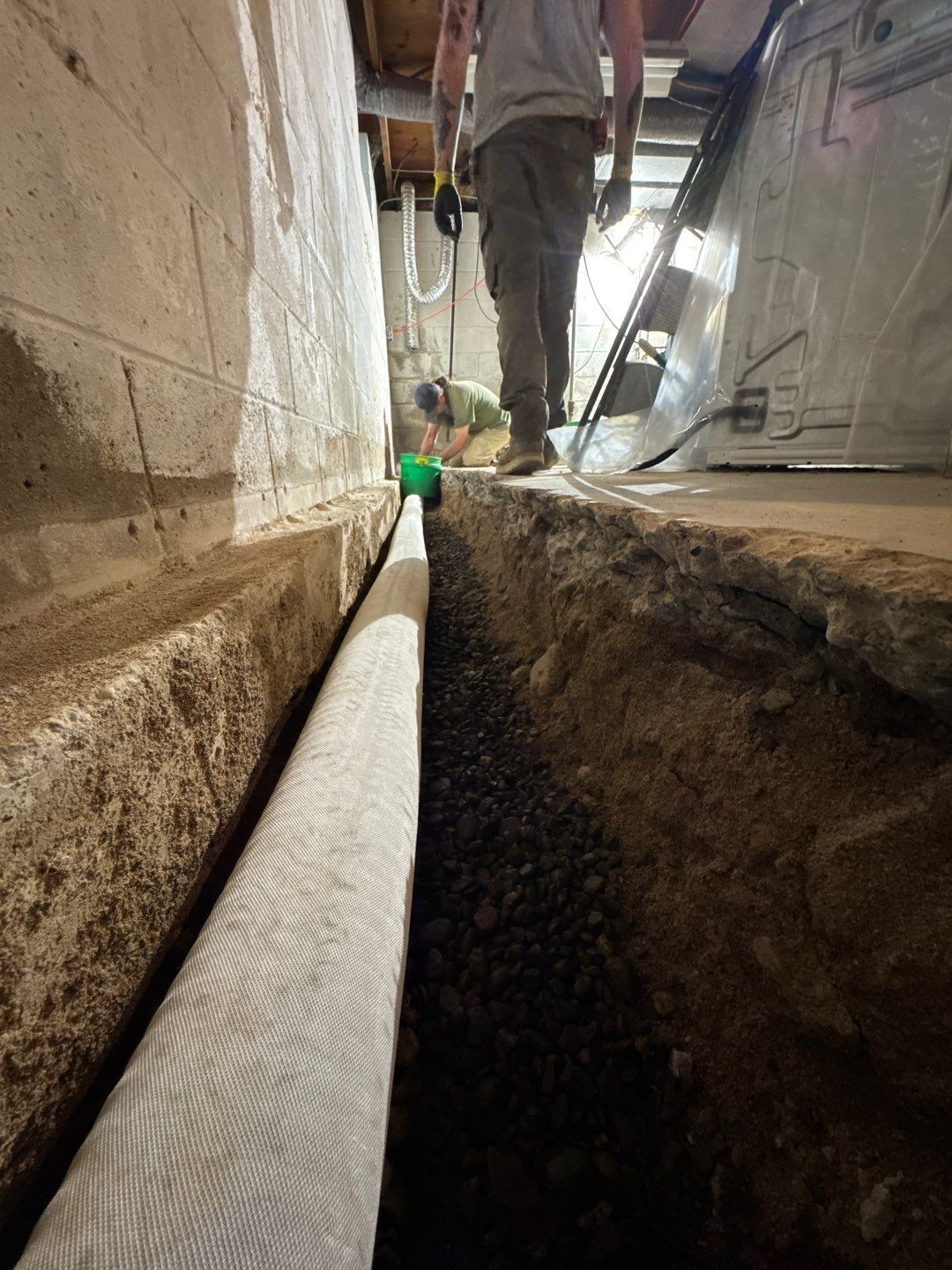 Interior Drain Tile Installation near Columbia Heights, MN by Waterproofing Northeast