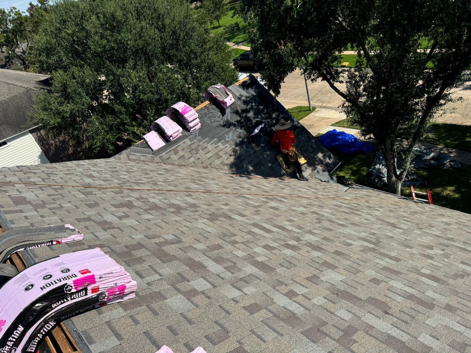 Residential Roofing Installation using Owen's Corning Duration (Lifetime) Shingles by Roof Repair Company