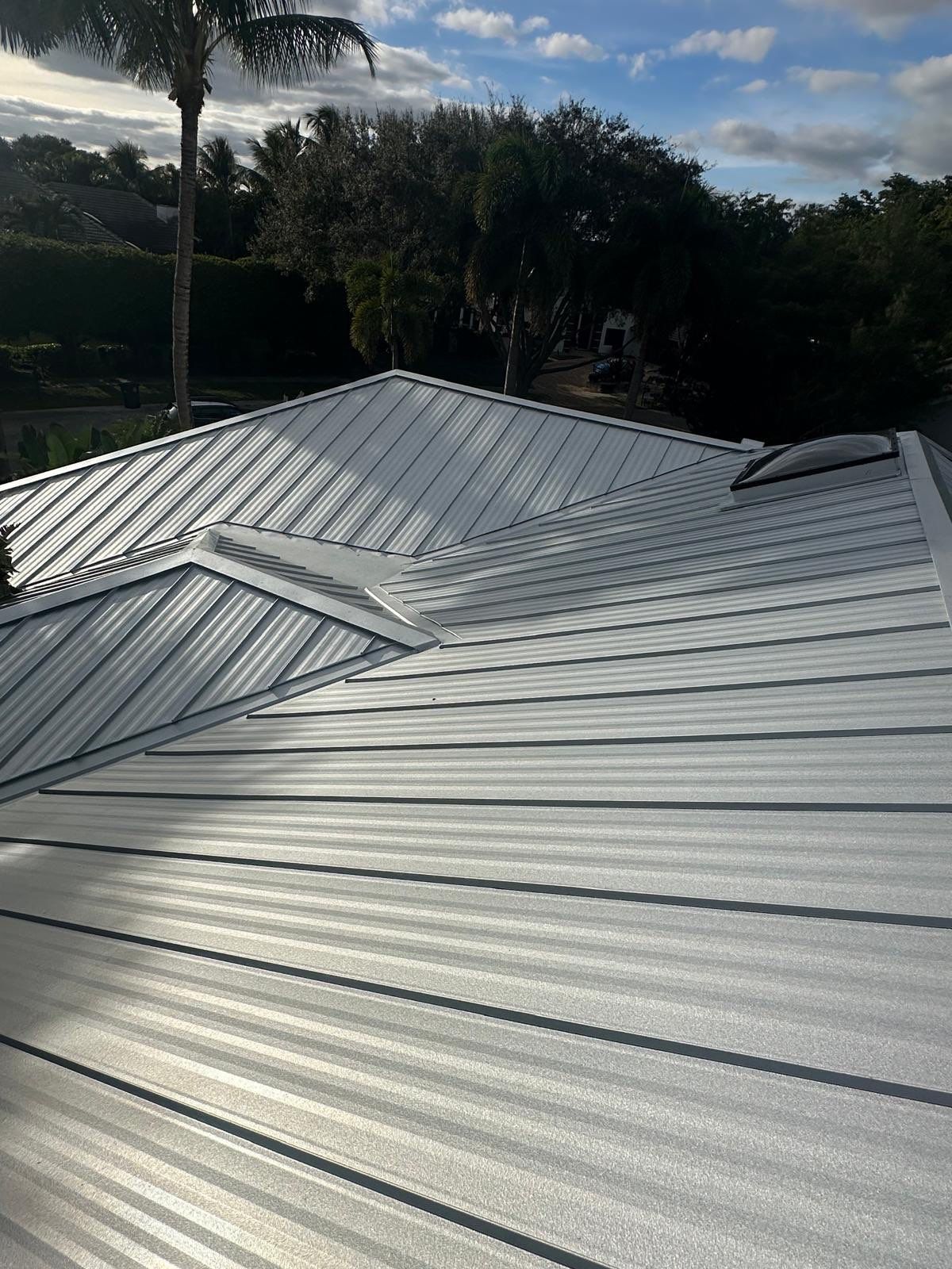 Residential Roofing Installation using 1" Nail strip metal roof by BLUES BROTHERS ROOFING