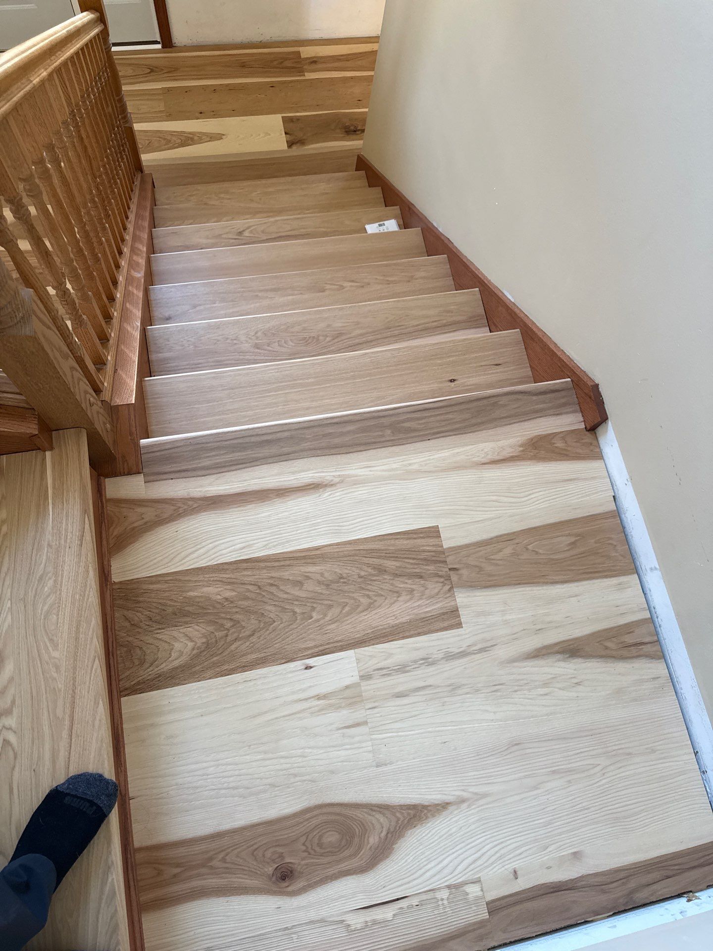 Wide plank natural calico hickory by Ann Arbor Hardwoods