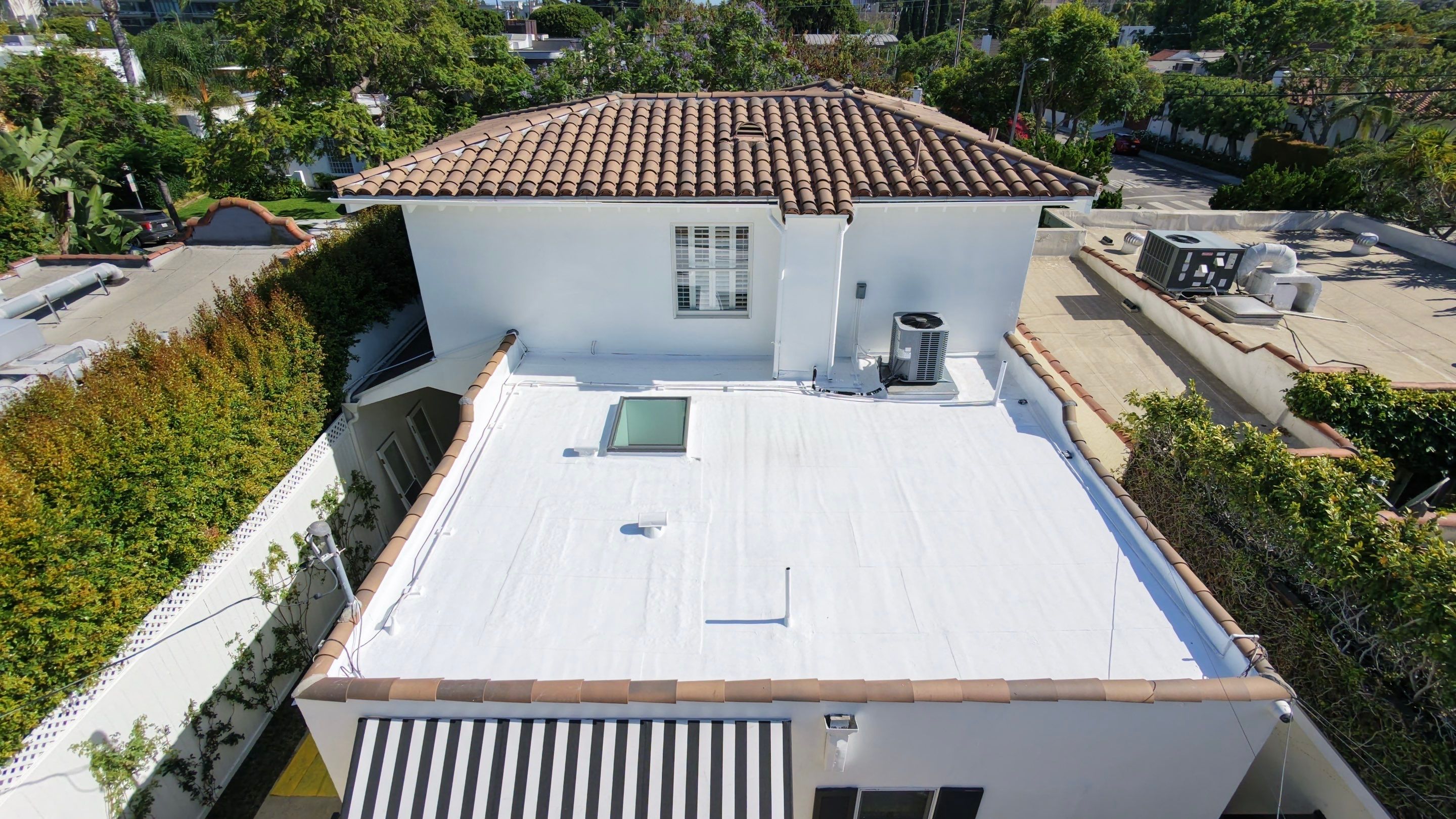 Reflective Silicone Membrane Roof Coating for West Hollywood Residence by Hull Brothers Roofing