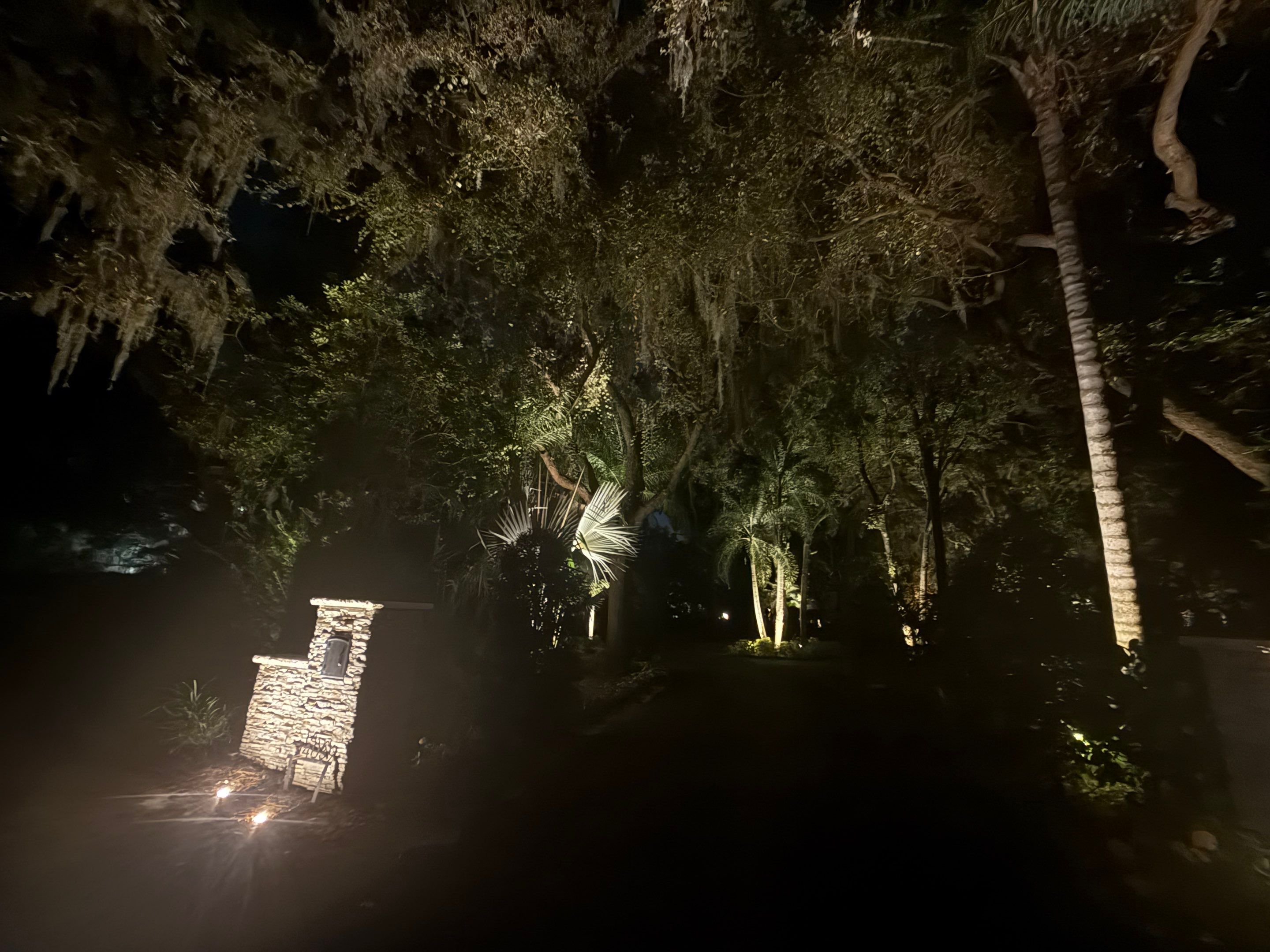 Custom Residential Landscape and Tree Uplighting Project in Odessa by Elegant Accents 