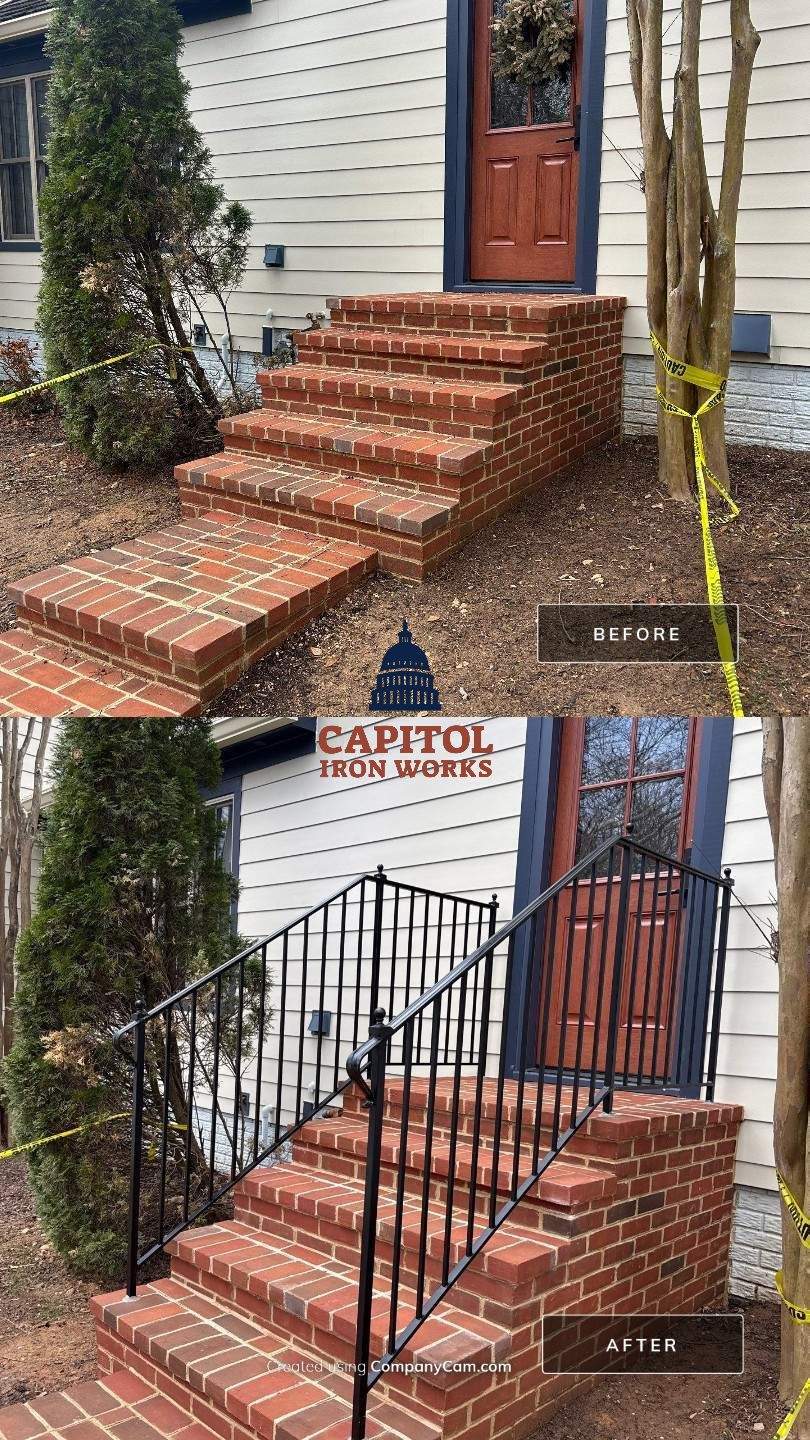 Traditional Iron Entry Railings – Gaithersburg, MD by Capitol Iron Works