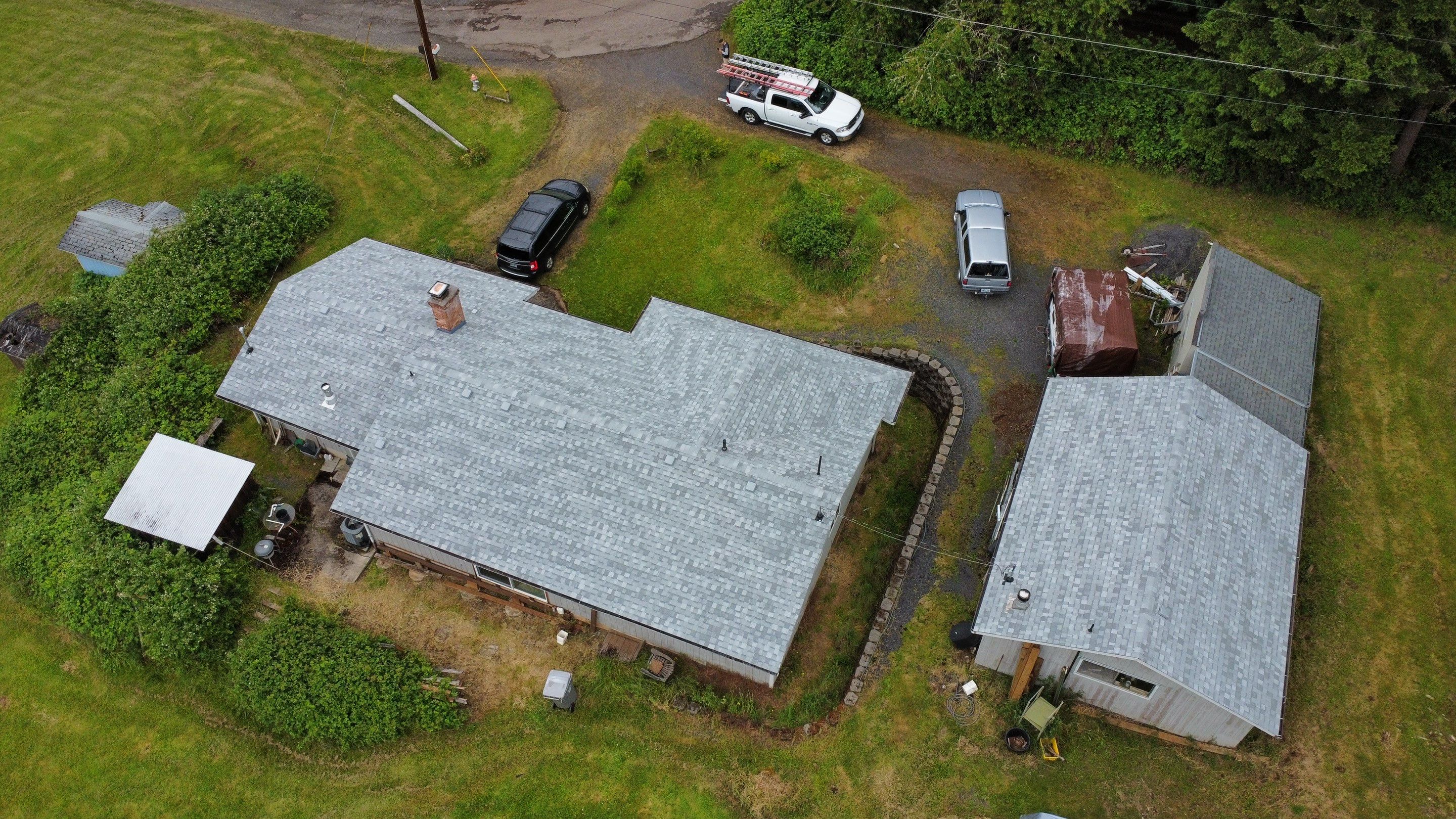 Residential Roofing Installation using IKO Dynasty (Color: Frostone Grey) by Orezona Building & Roofing Company, Inc.