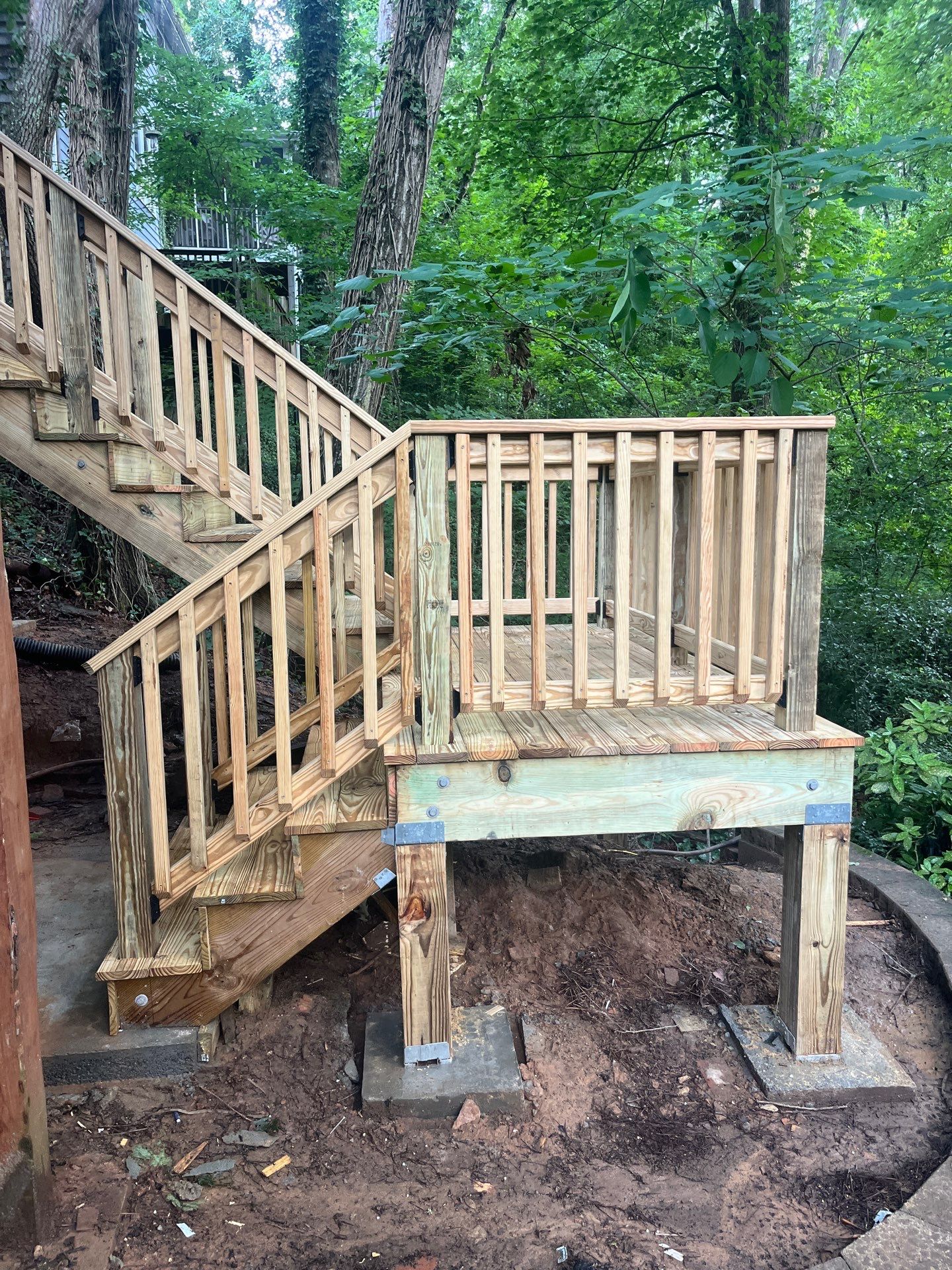 Pressure Treated Pine Deck Build in East Cobb by Nelson Exteriors