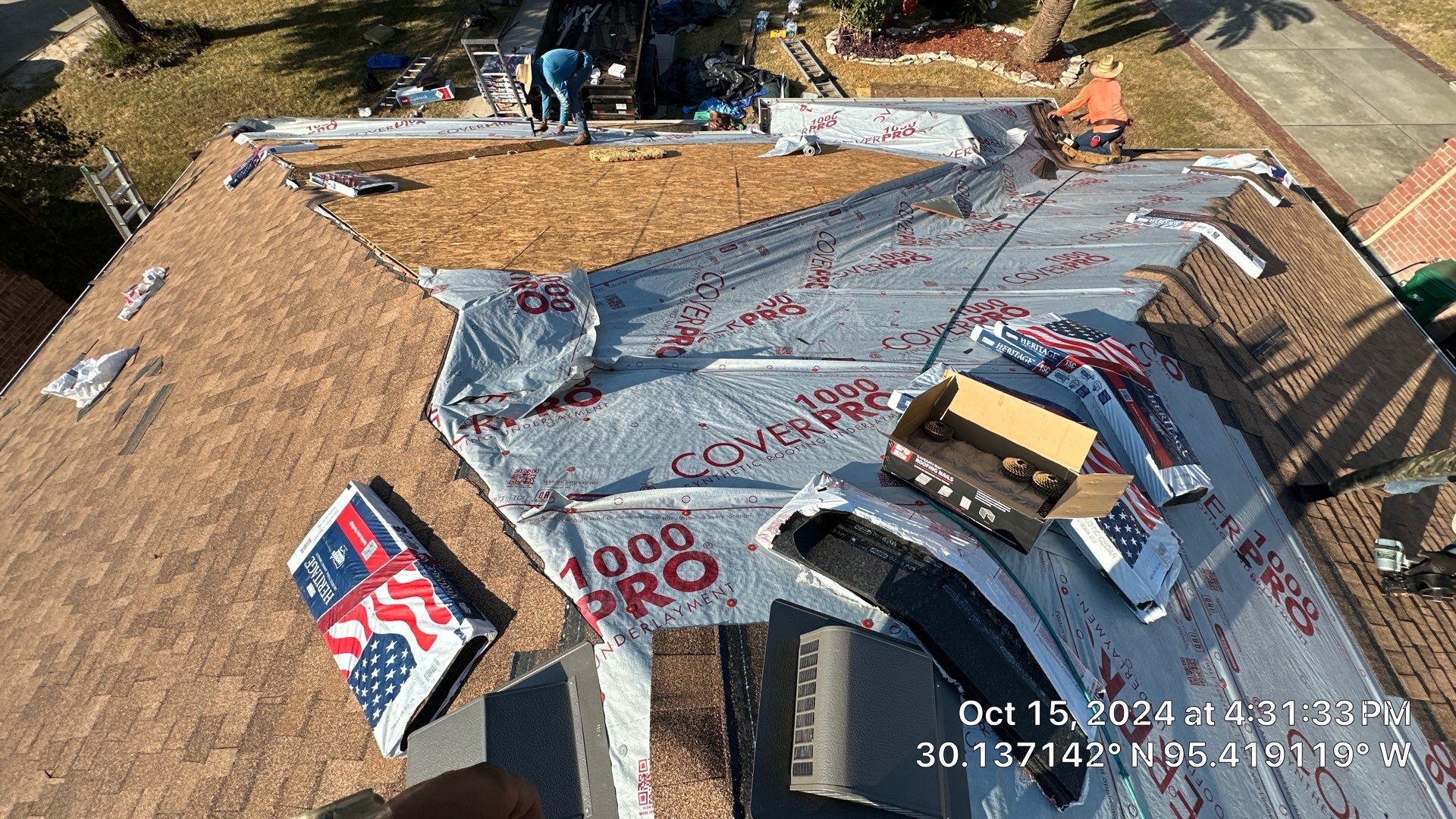 Golden-Tan Roof Replacement — Spring, TX by PL Roofing & SB Roofing, LLC.