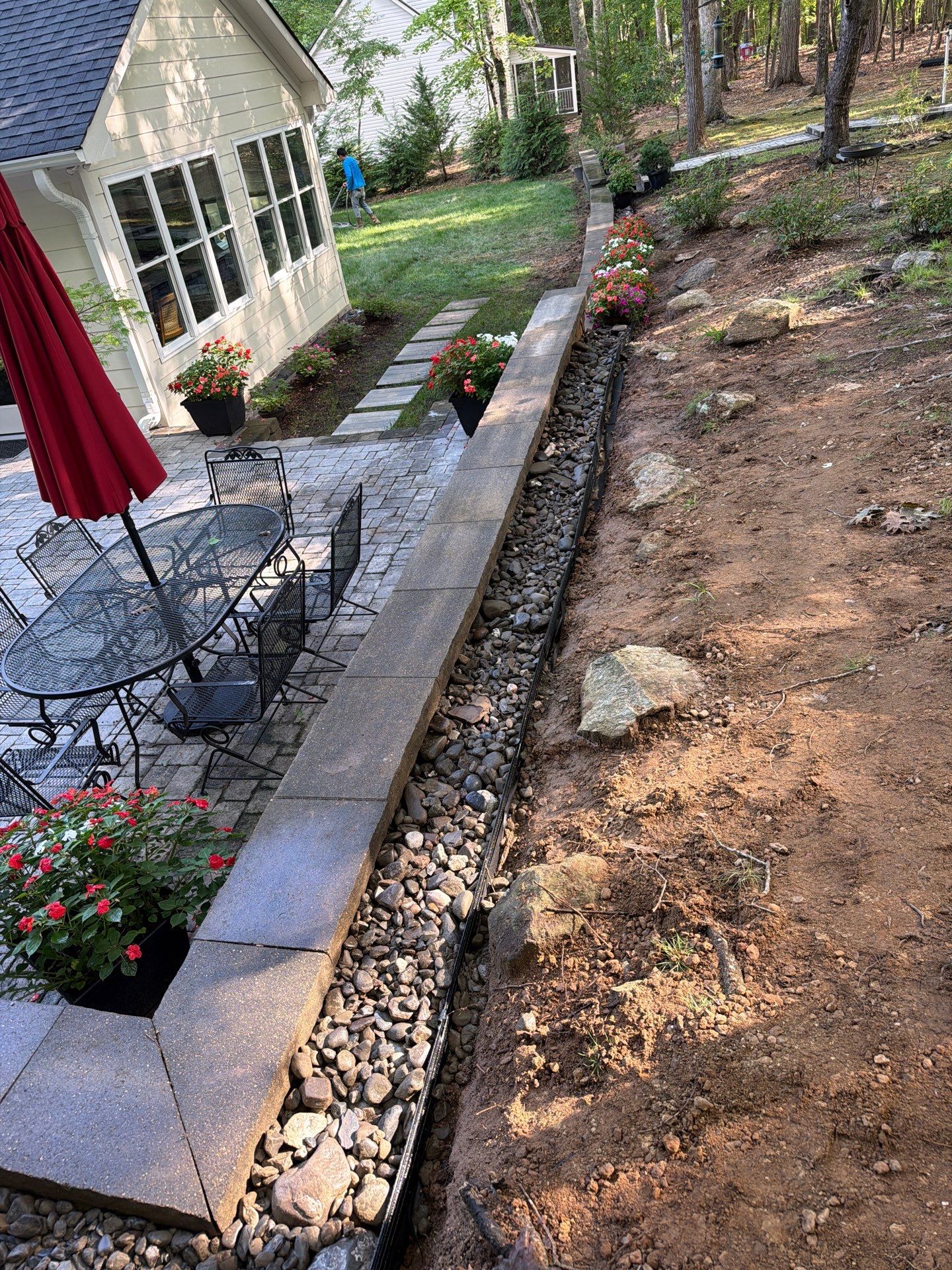 Foundation drainage system in Durham by Martinez Brother’s Nc Landscaping Inc