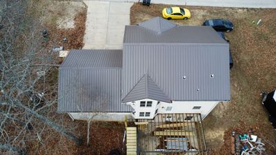 Residential Roofing Install - 29 Gauge G-Rib Metal - Color Burnished Slate 