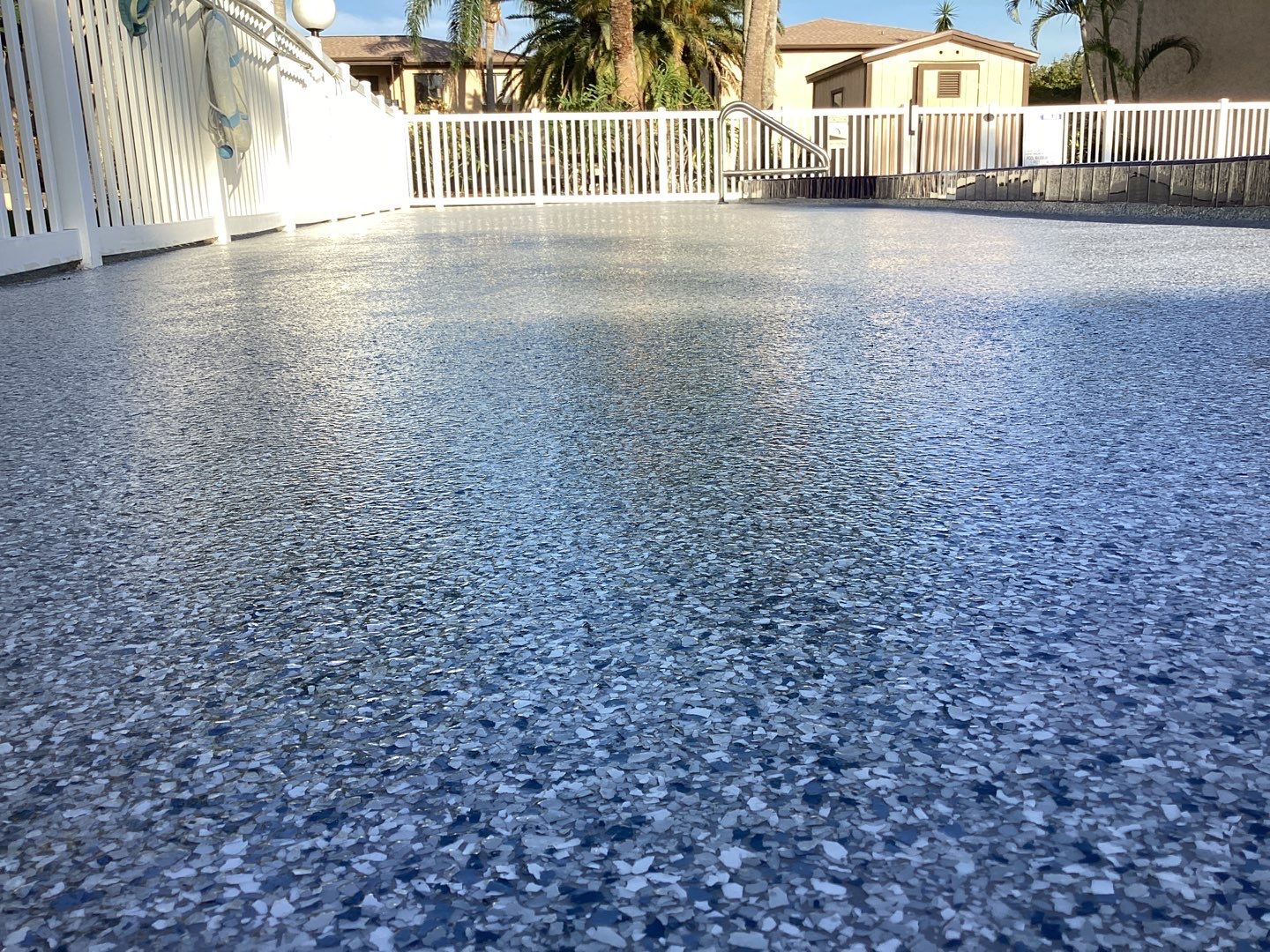Pool Deck using Orbit and Tidal Wave by Amvet concrete coatings llc