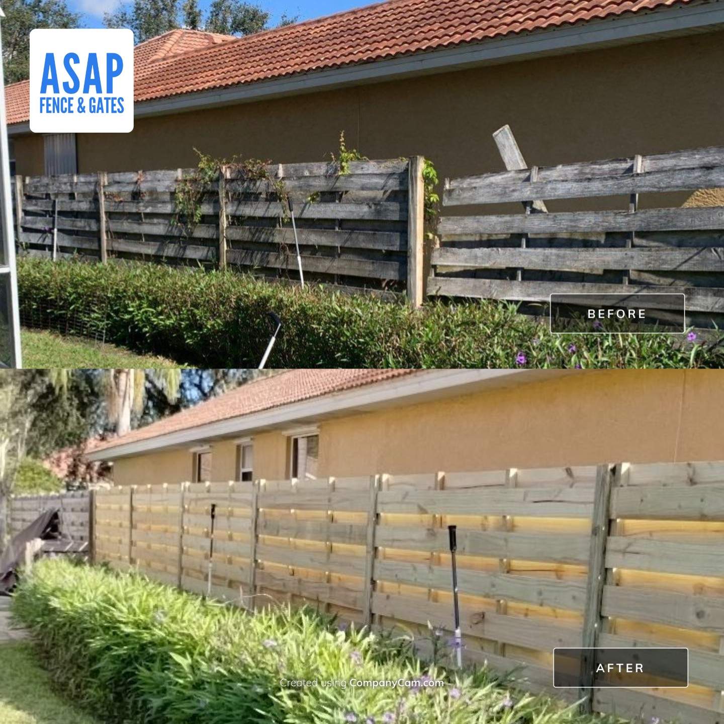 Wood Fence Installation using Shadowbox Wood Fence by Asap fence and gates, LLC