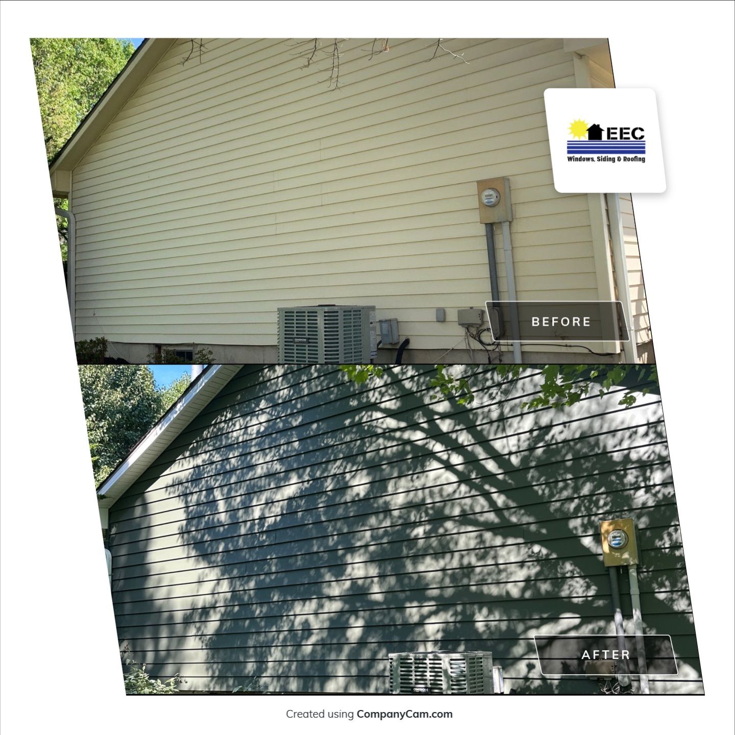 New Craneboard Siding on this Platte City, Mo home  by EEC  Windows, Siding & Roofing 