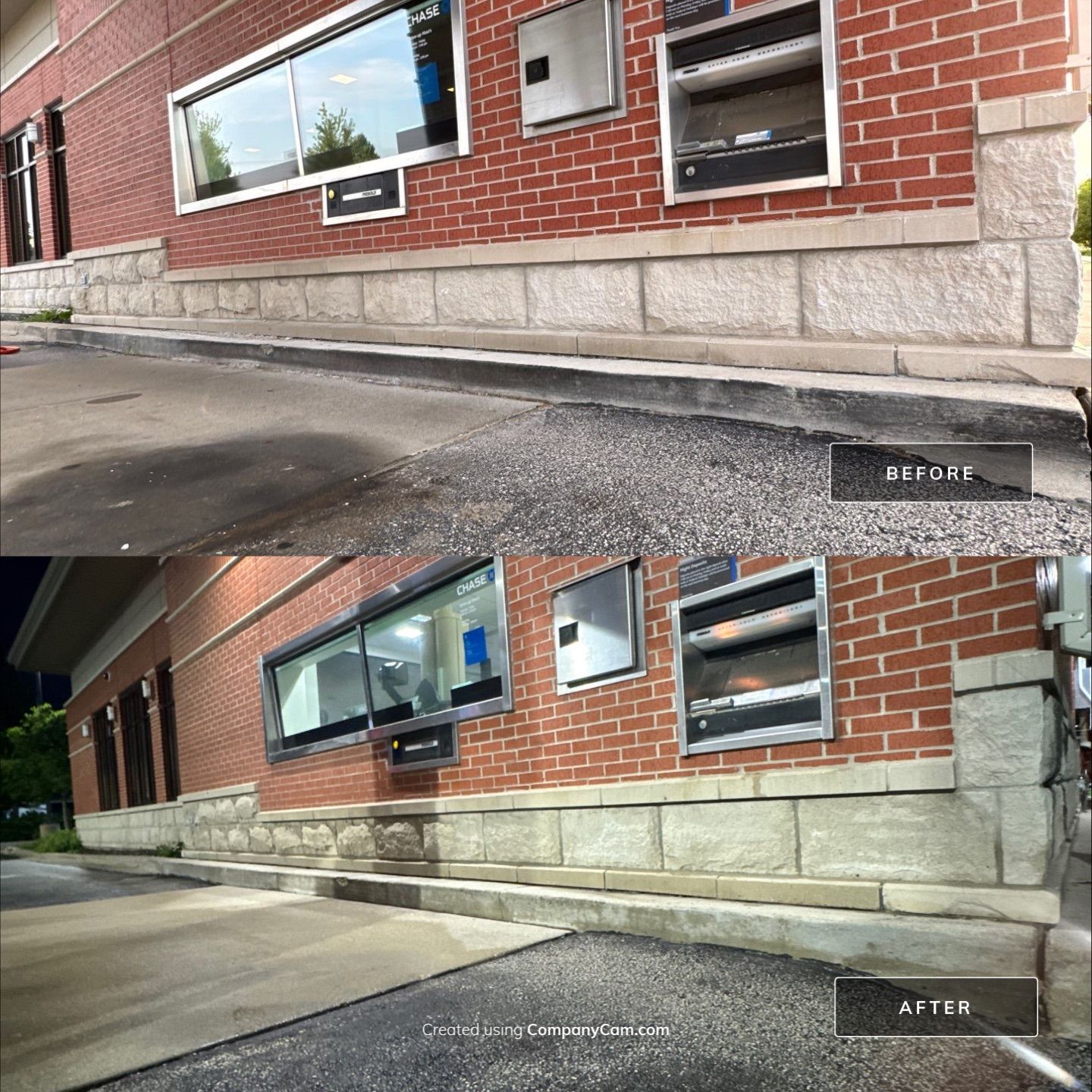 Chase Bank ATM Lane Cleaning by Simmons Power & Soft Washing