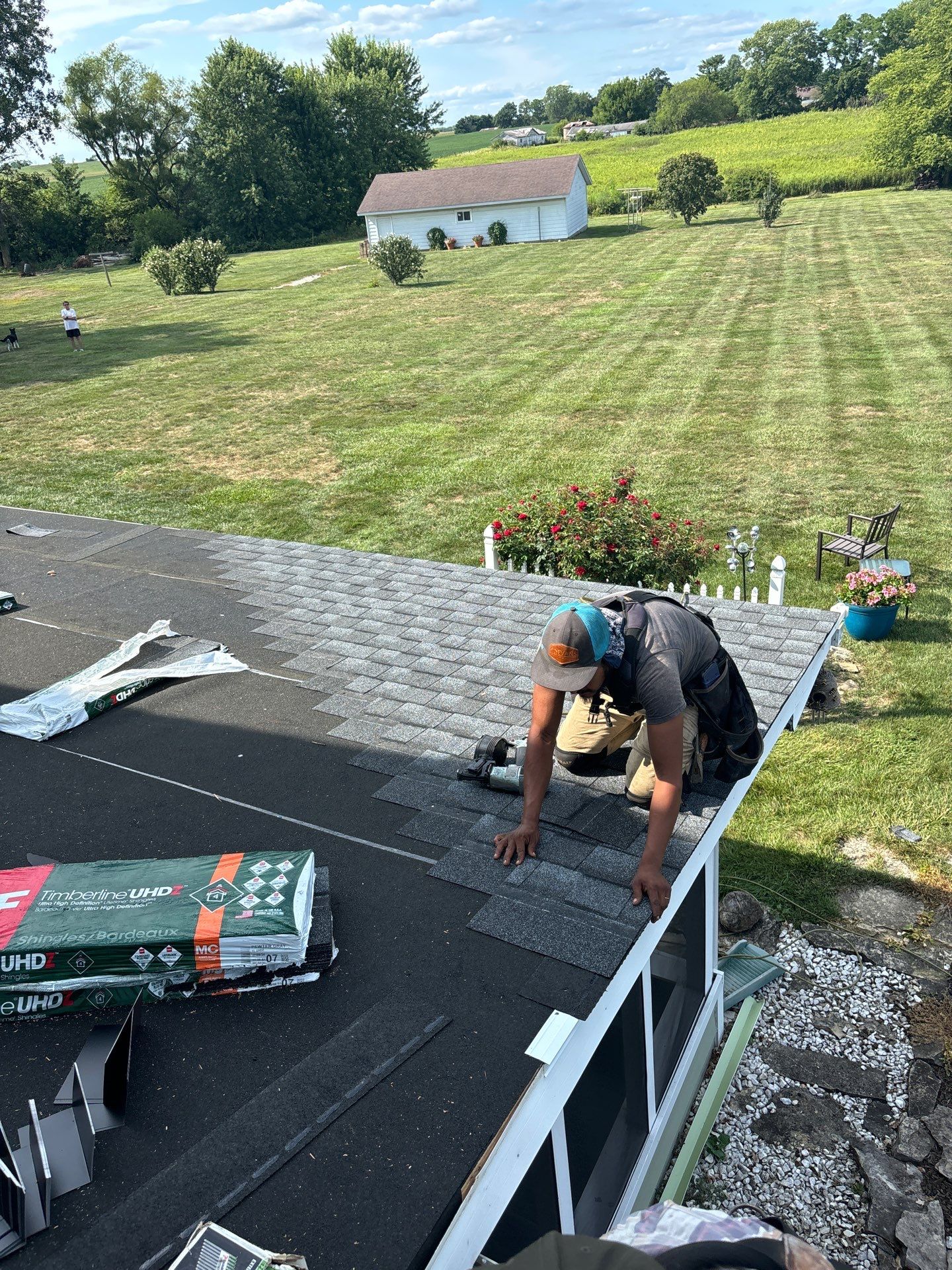 Residential Roofing Installation using Timberline UHDZ Shingles - Pewter Gray by RoofX 